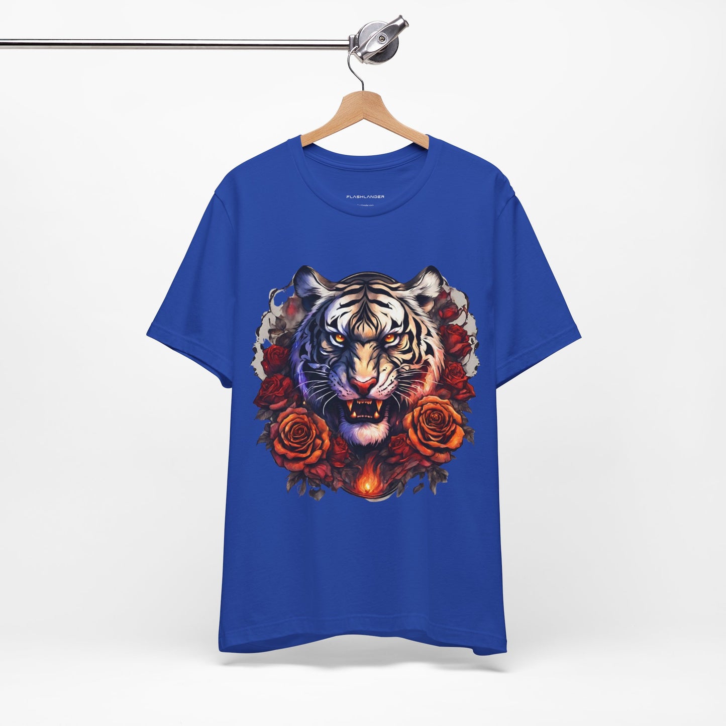 White Tiger Flames Flashlander Gym Shirt