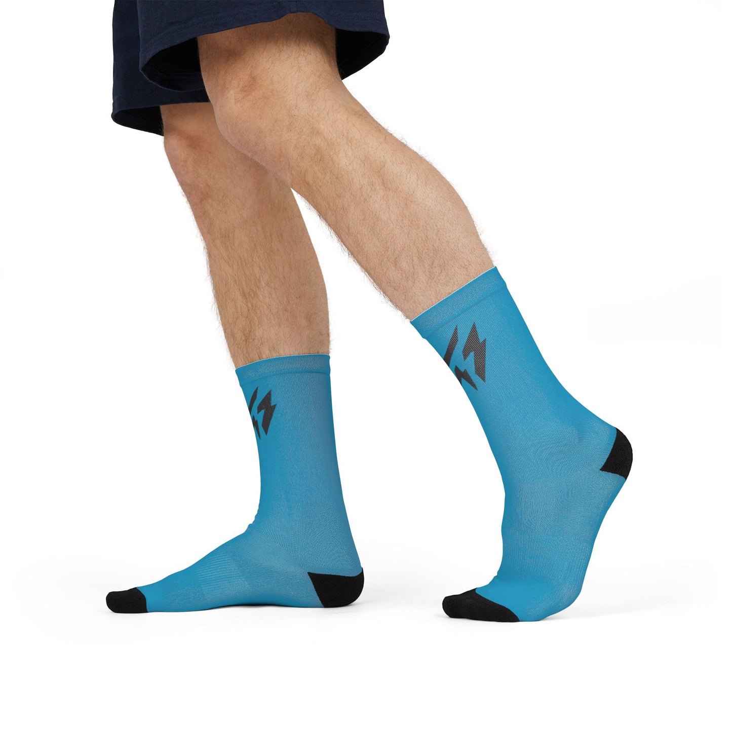 Flashlander Thunder Crew Sports Socks Blue Aqua Turquoise