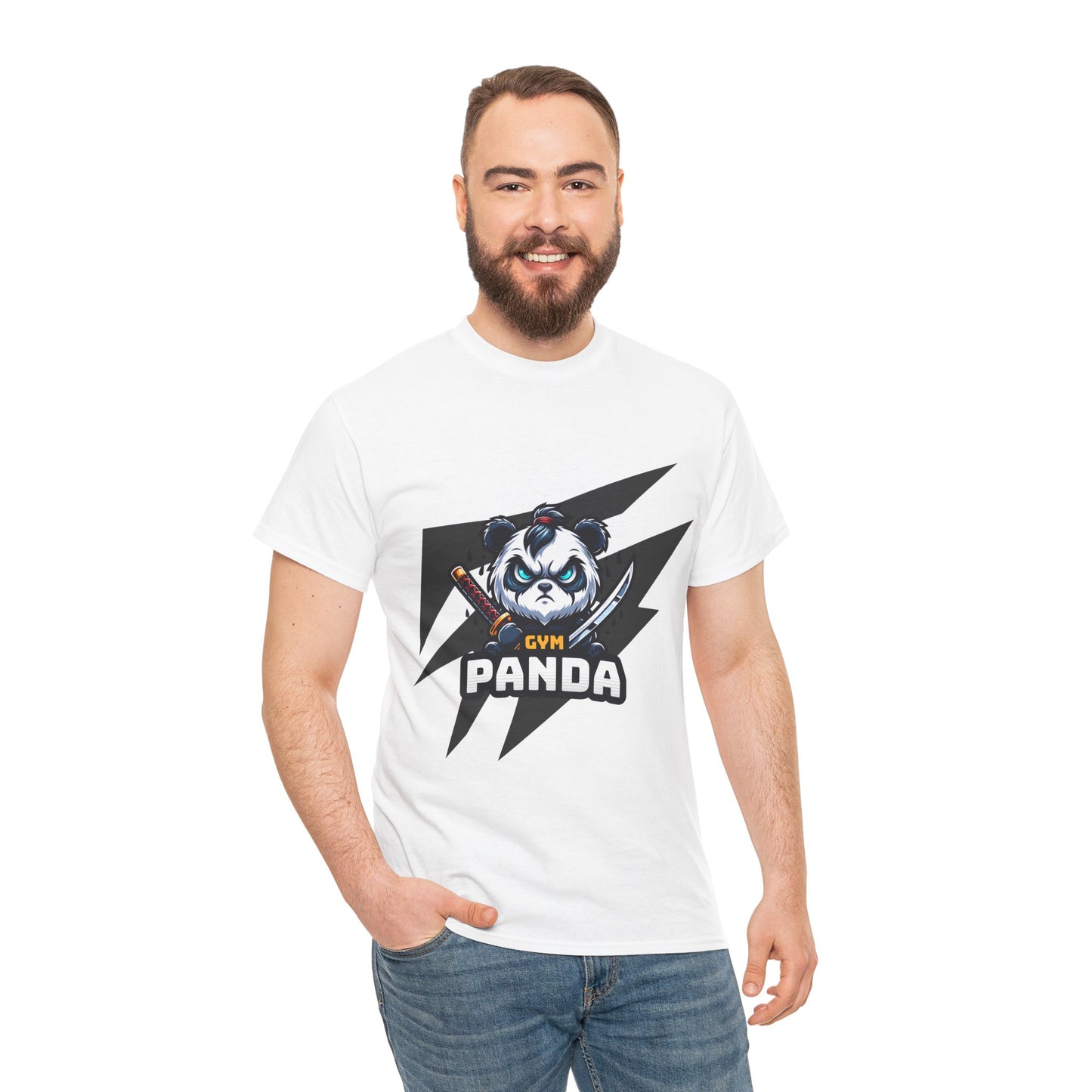 Panda Gym Samurai Shirt Flashlander Performance T-Shirt Cotton Unisex Charcoal Black Graphic Tee