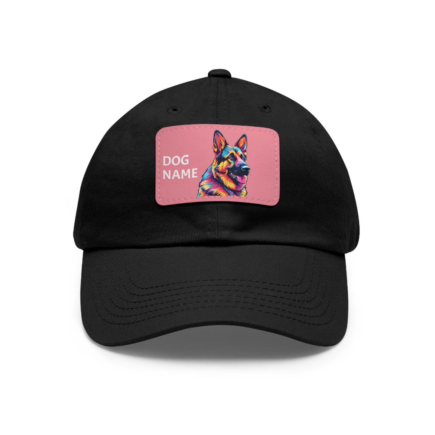 German Shepherd Dog Hat Pop Art Hat Dad Hat with Patch (Rectangle) Baseball Cap