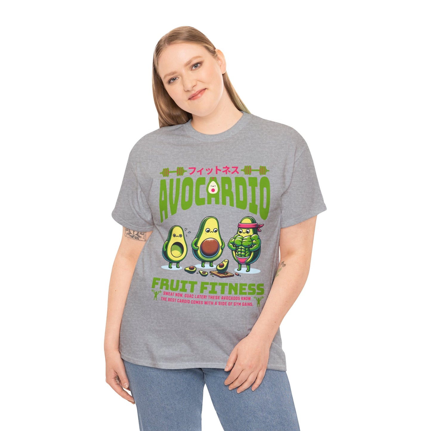 Avocardio Active Gym Shirt Avocado Fitness Graphic Tee