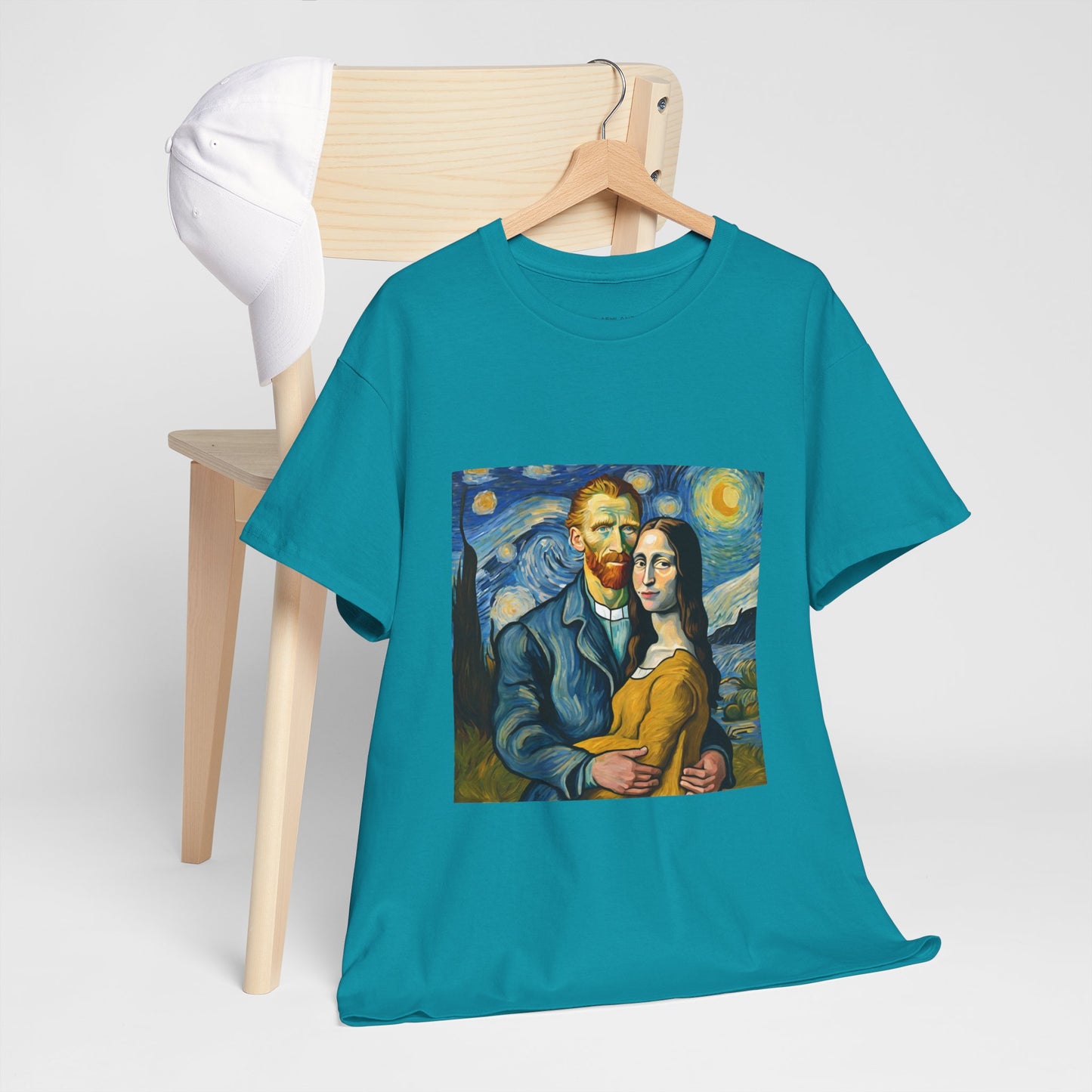 Funny Mona Lisa with Vincent Van Gogh Starry Night - Flashlander Gym Shirt