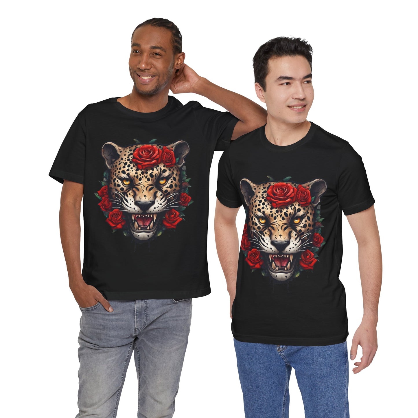 Jaguar Flames and Roses Graphic Tee Flashlander