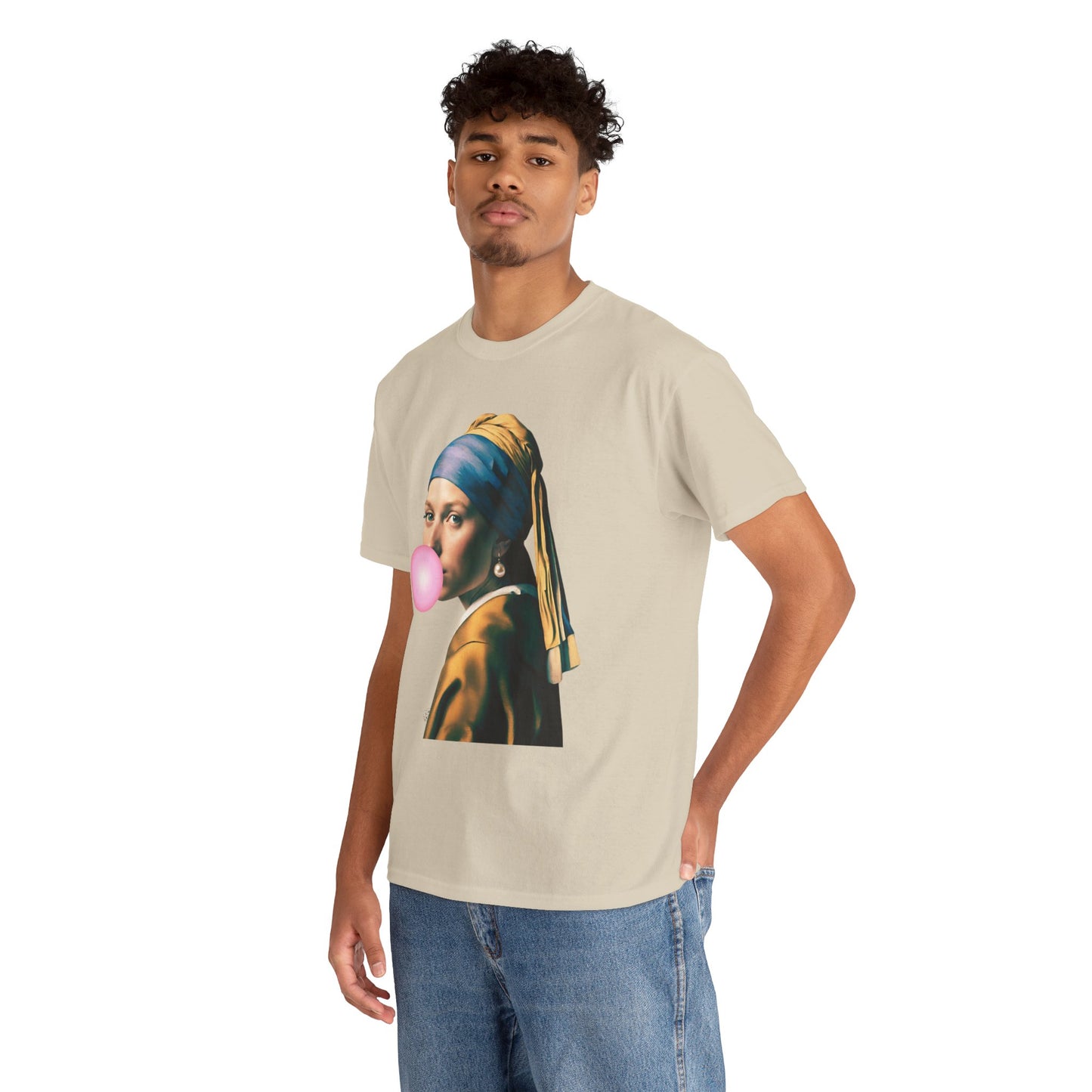 Bubble Gum Girl with a Pearl Earring Johannes Vermeer - Flashlander Gym Shirt