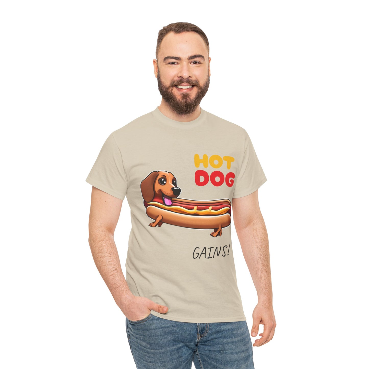 Hot Dog Gains Dachshund Dog - Flashlander Gym Shirt