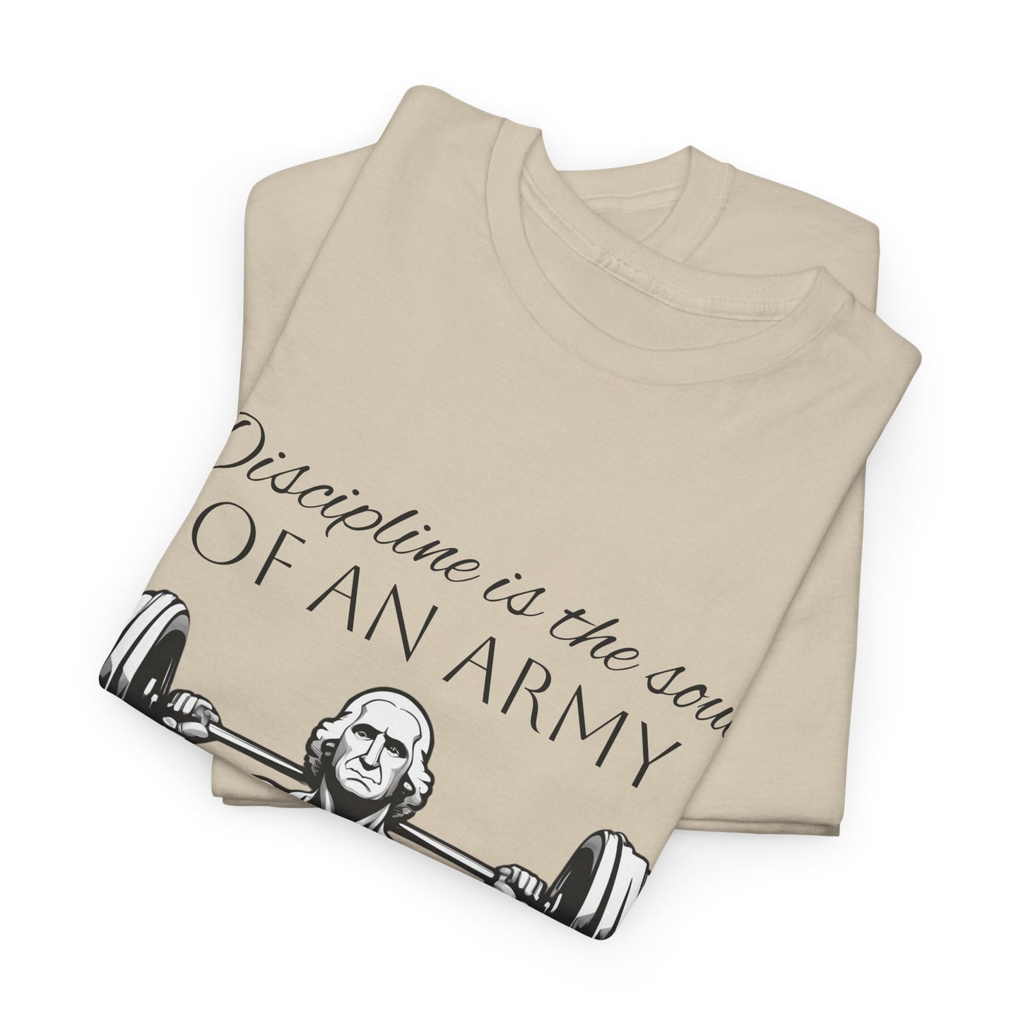 T-shirt de culturiste George Washington - Flashlander Disipline Is The Soul Of An Army Gym T-shirt en coton unisexe noir anthracite graphique