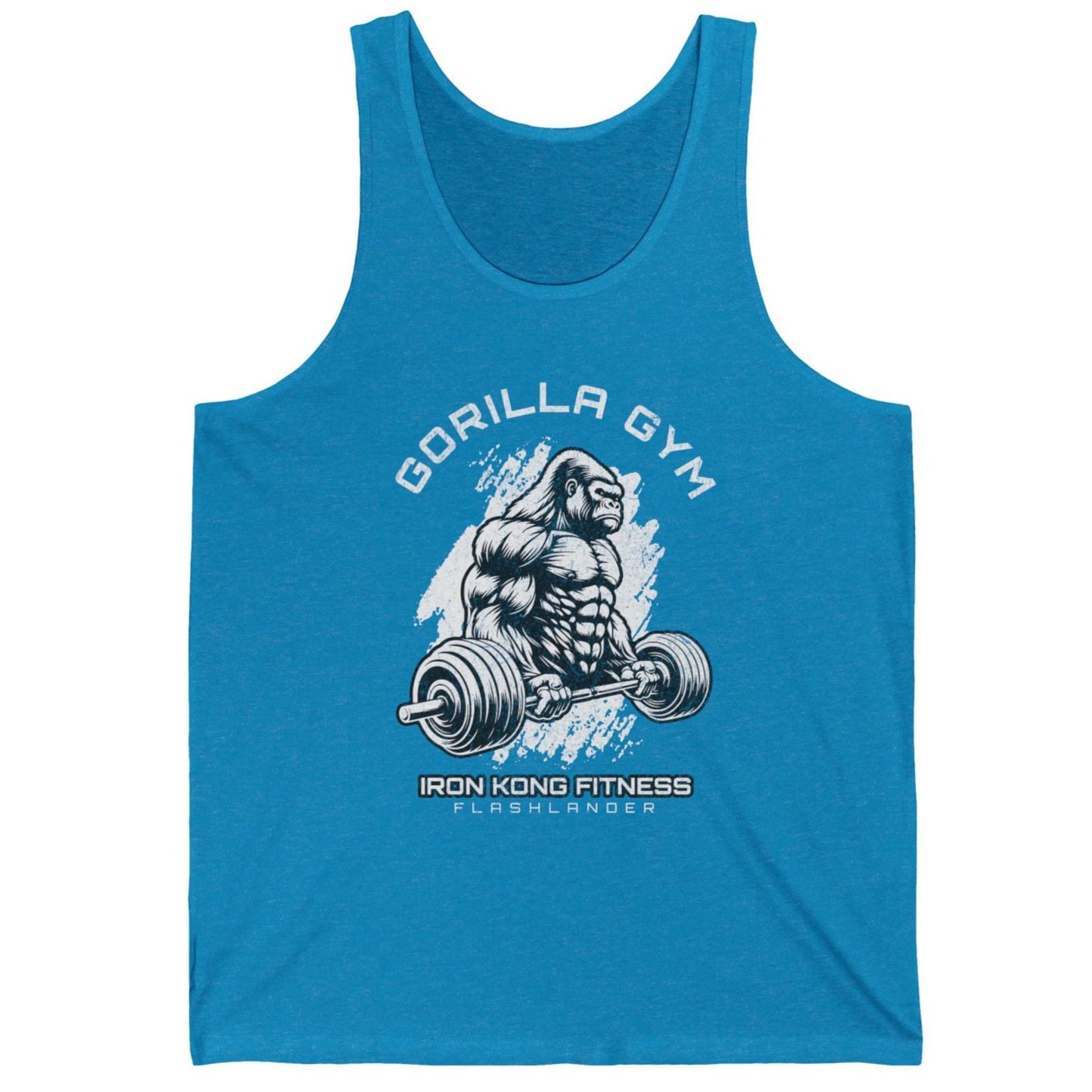 Gorilla Gym Flashlander Rooster Bodybuilding Cotton Unisex Jersey Tank White