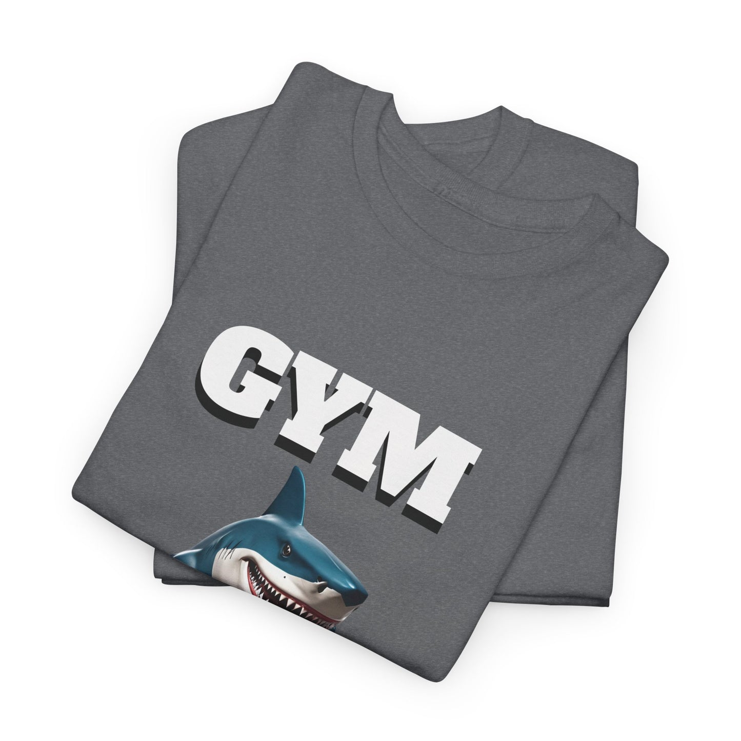 Gym Shark Performance Shirt Flashlander Cotton Unisex Charcoal Black Graphic Tee