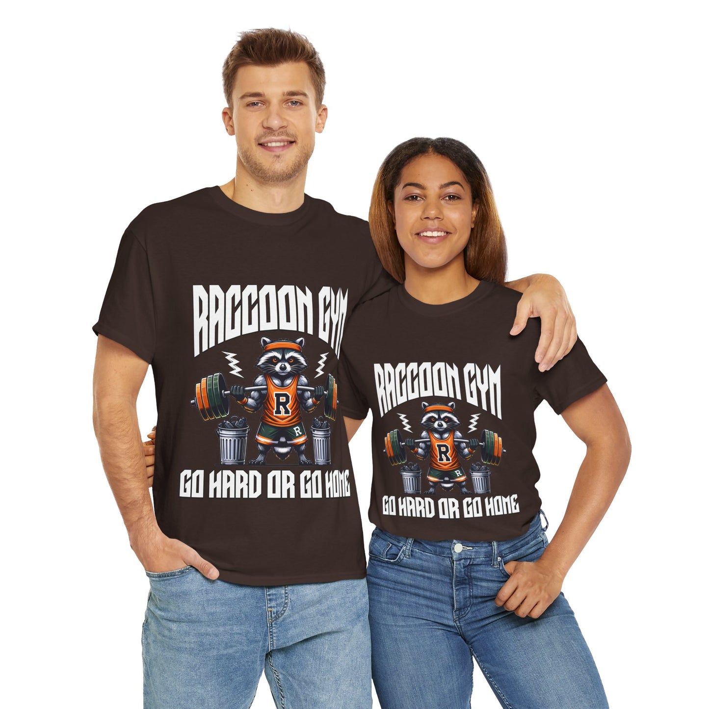 Raccoon Bodybuilder Shirt Flashlander Go Hard or Go Home Gym T-Shirt Cotton Unisex Graphic Tee