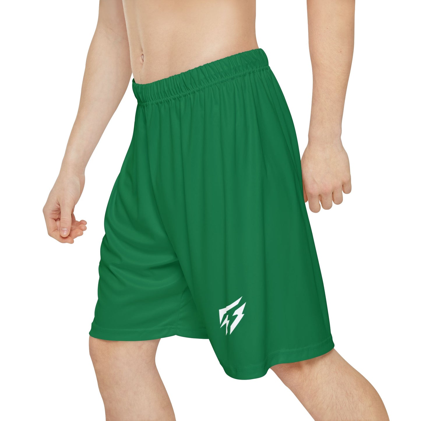 Flashlander ALG Performance Men’s Sports Shorts (AOP) Dark Green Forest