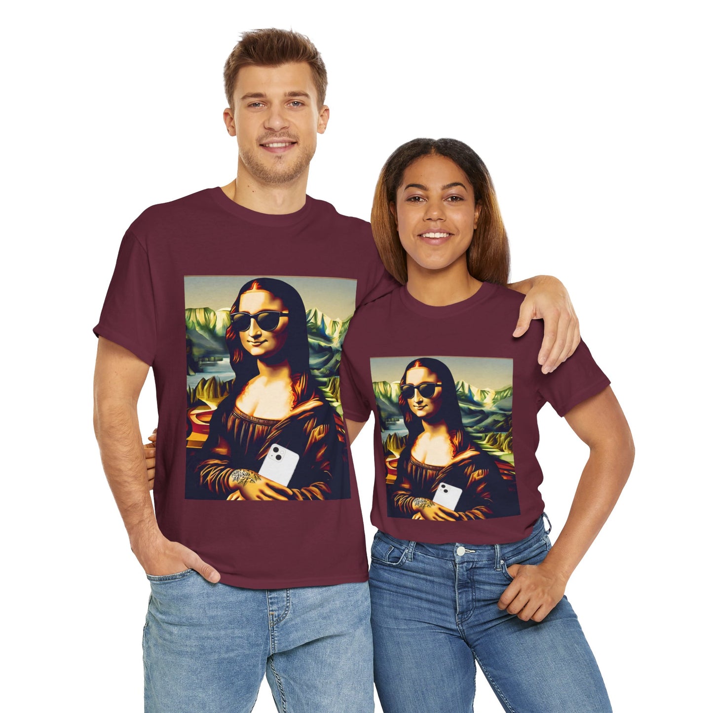 Camiseta deportiva de Flashlander: Mona Lisa moderna y divertida 