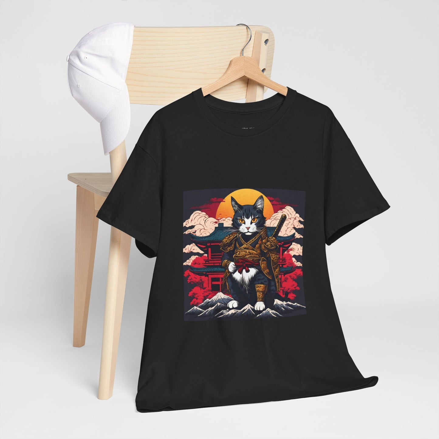 Samurai Cat Cartoon Anime - Flashlander Gym Shirt