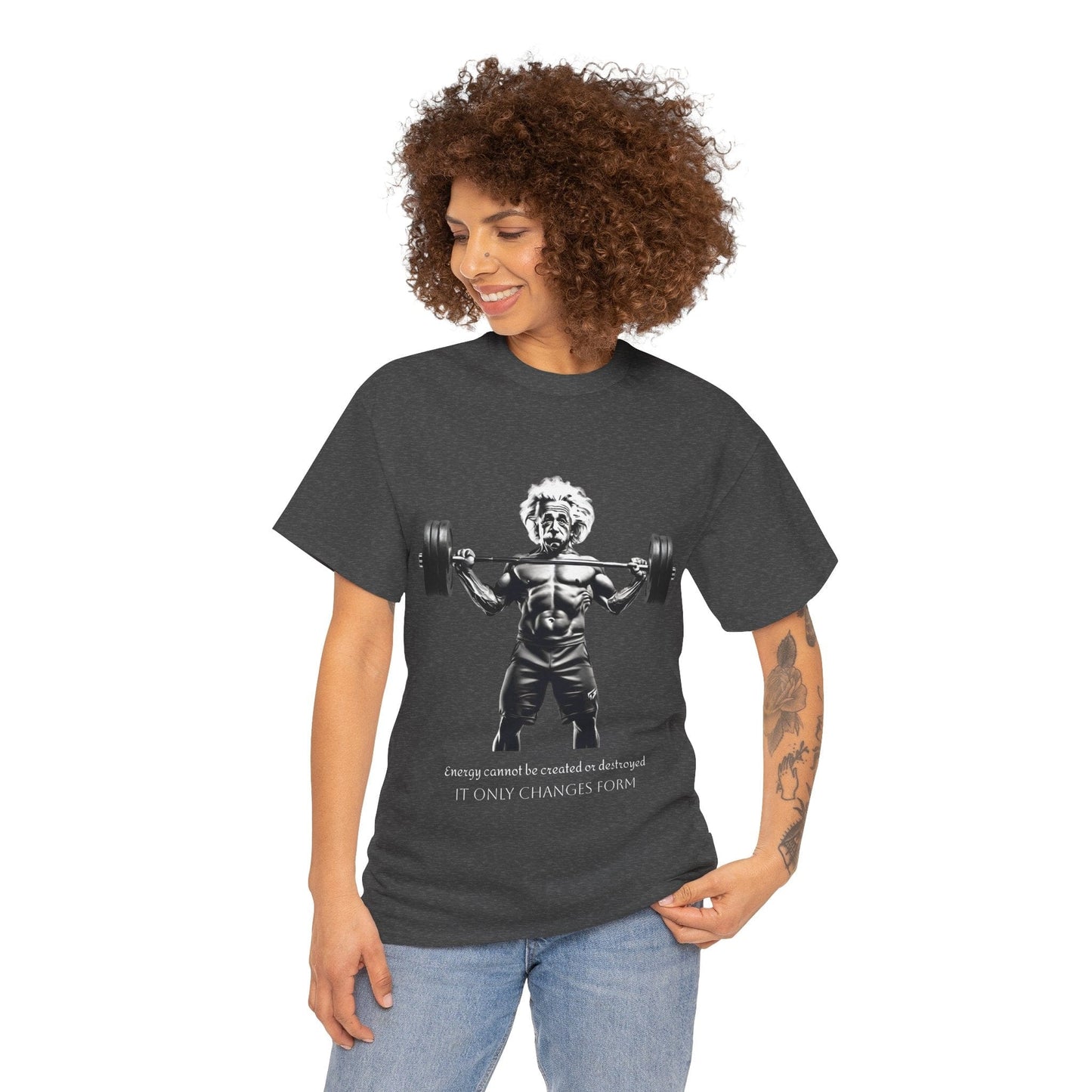 Camiseta de culturista Albert Einstein: la energía de Flashlander no se puede crear ni destruir, solo cambia de forma. Camiseta gráfica con cita