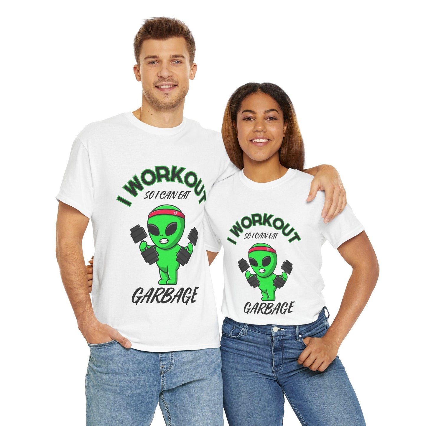 Alien I Workout So I Can Eat Garbage Graphic Tee Flashlander