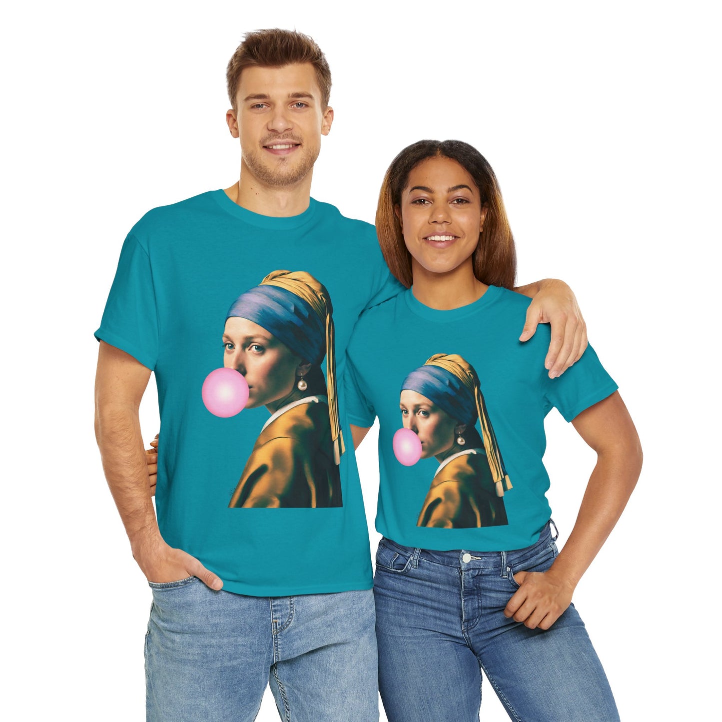 Bubble Gum Girl with a Pearl Earring Johannes Vermeer - Flashlander Gym Shirt