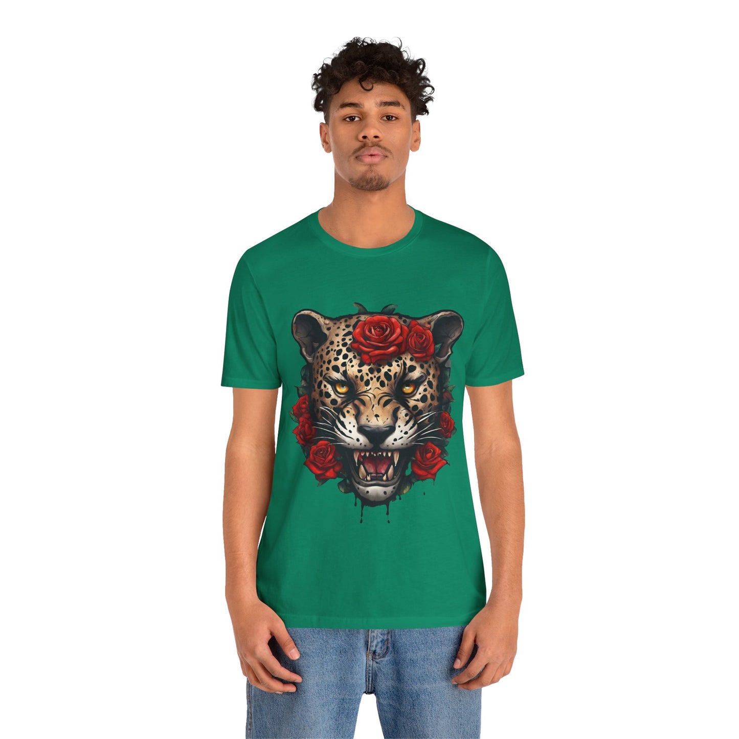 Jaguar Flames and Roses Graphic Tee Flashlander