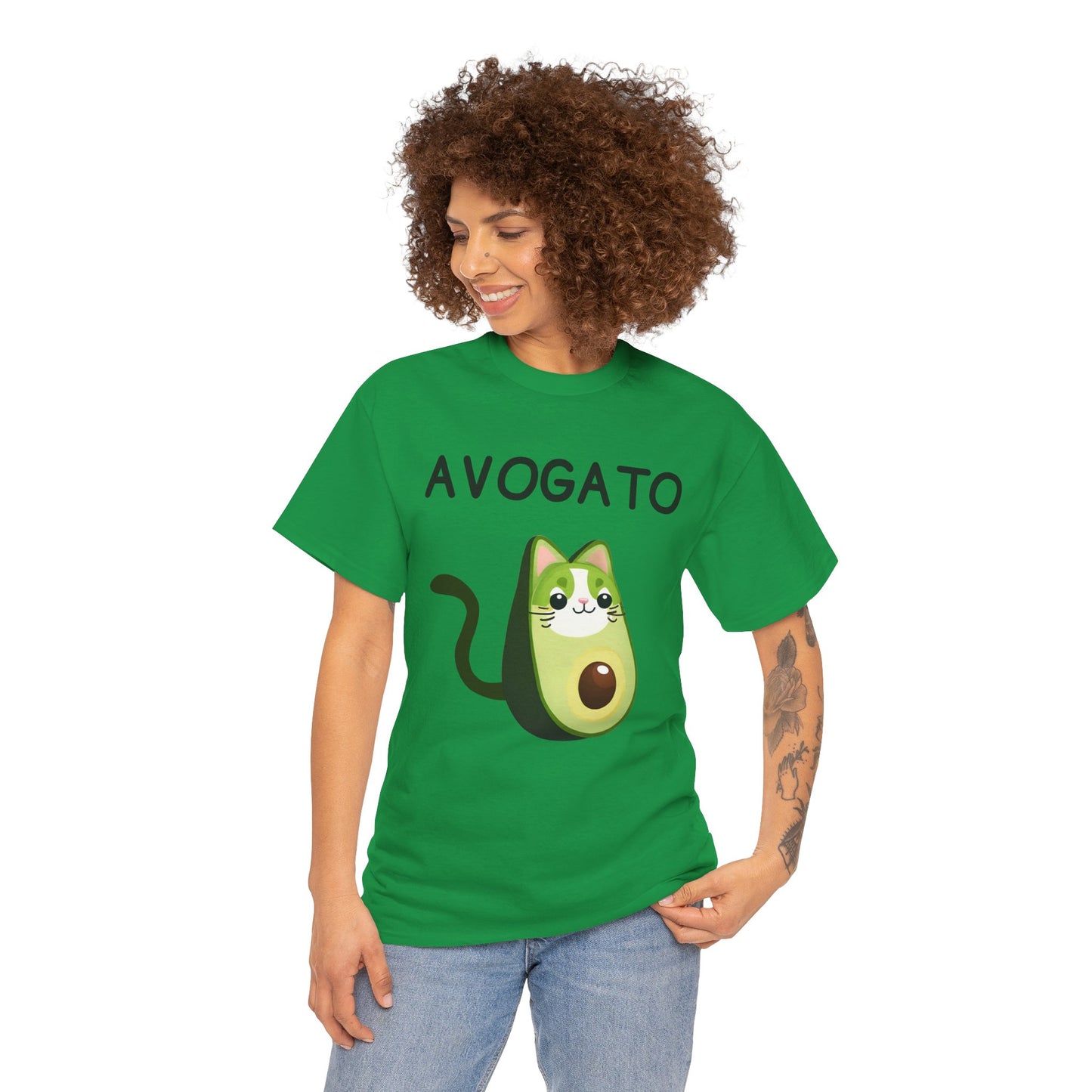 Avogato Funny Avocado Cat Face - Flashlander Gym Shirt