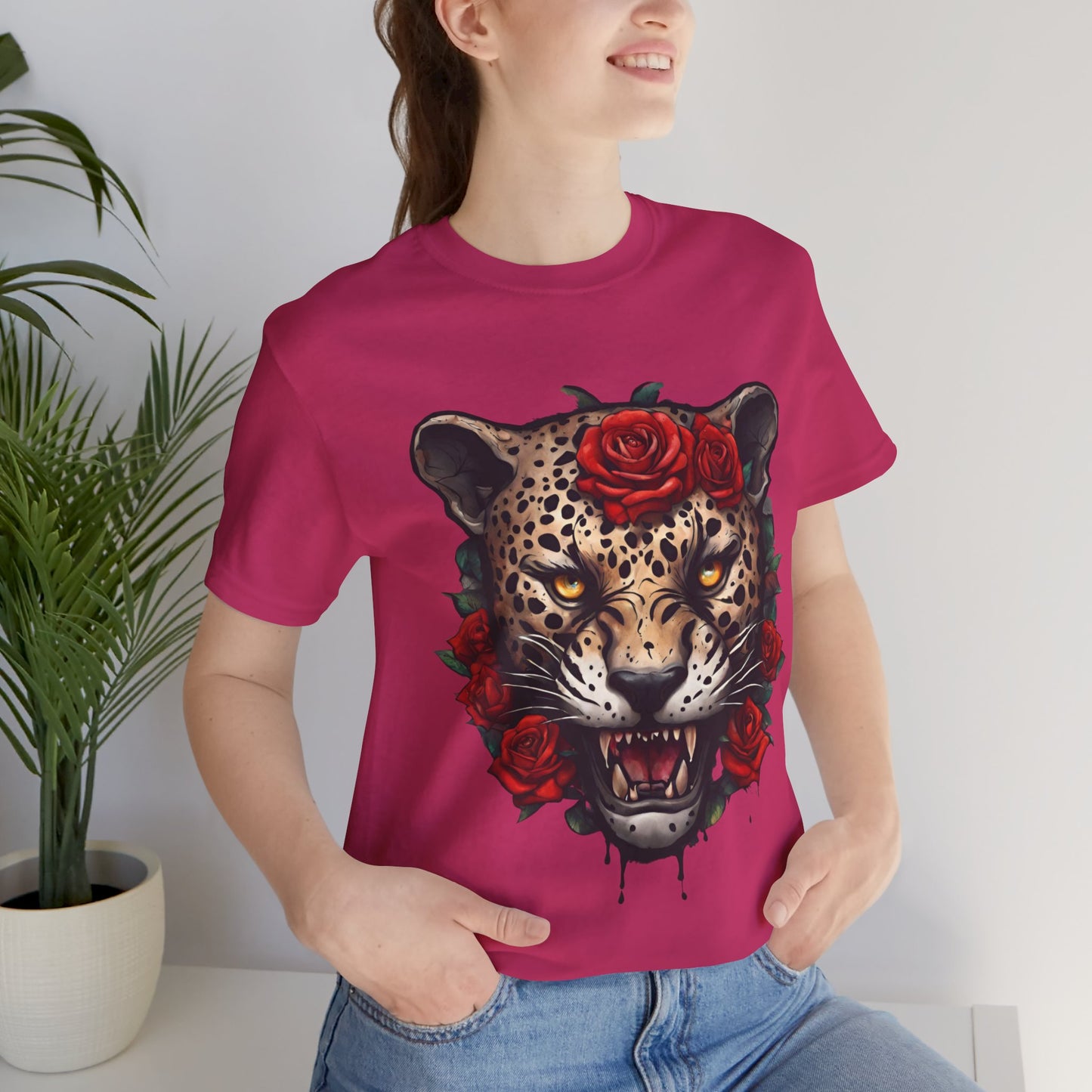 Jaguar Flames and Roses Graphic Tee Flashlander