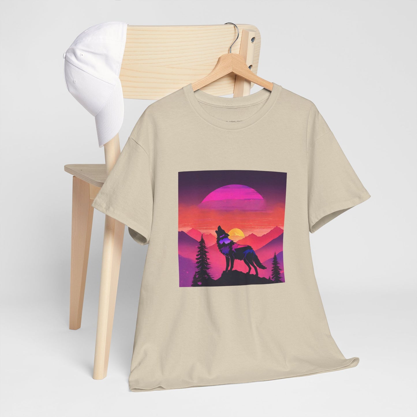 Wolf Majestic Sunset Gaphic Tee Flashlander