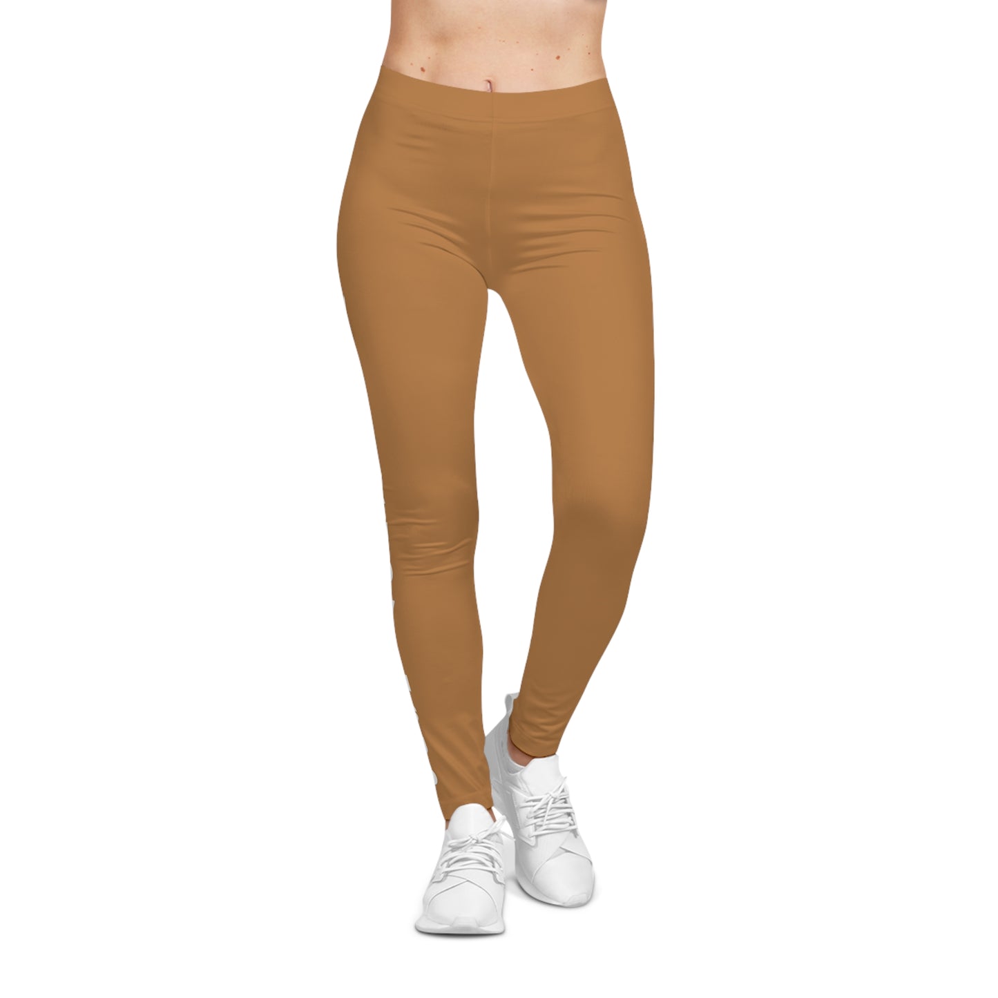 Flashlander Sportswear Evolution Women's Casual Leggings Light Brown (AOP) Featuring Custom Motivational Quote