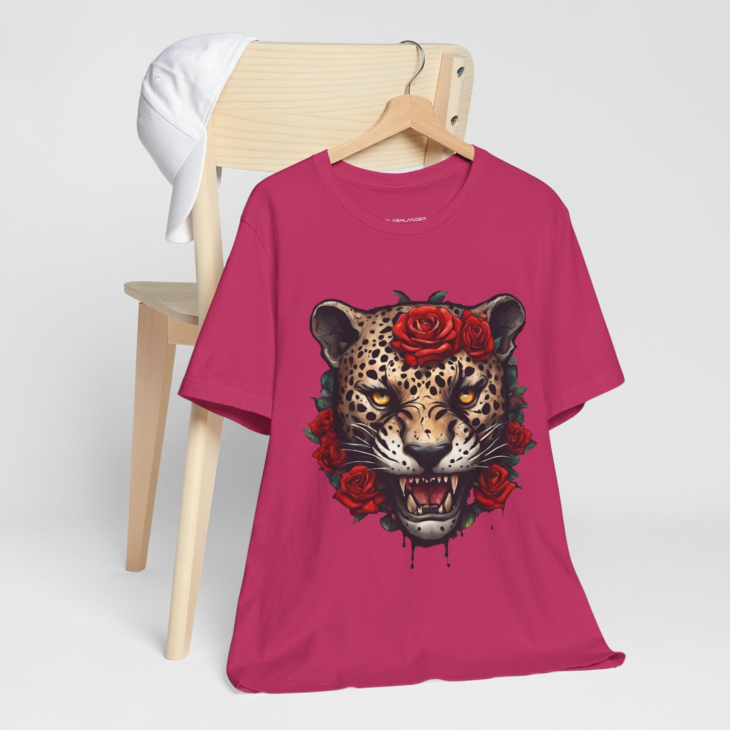 Jaguar Flames and Roses Graphic Tee Flashlander