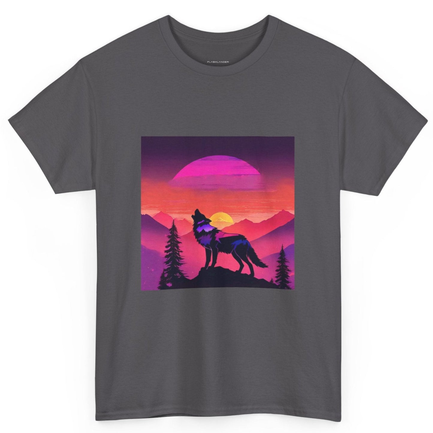 Wolf Majestic Sunset Gaphic Tee Flashlander