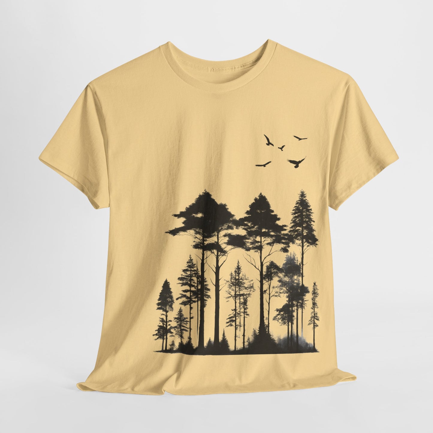 Camisa del bosque de pinos Camiseta unisex de algodón pesado Flashlander