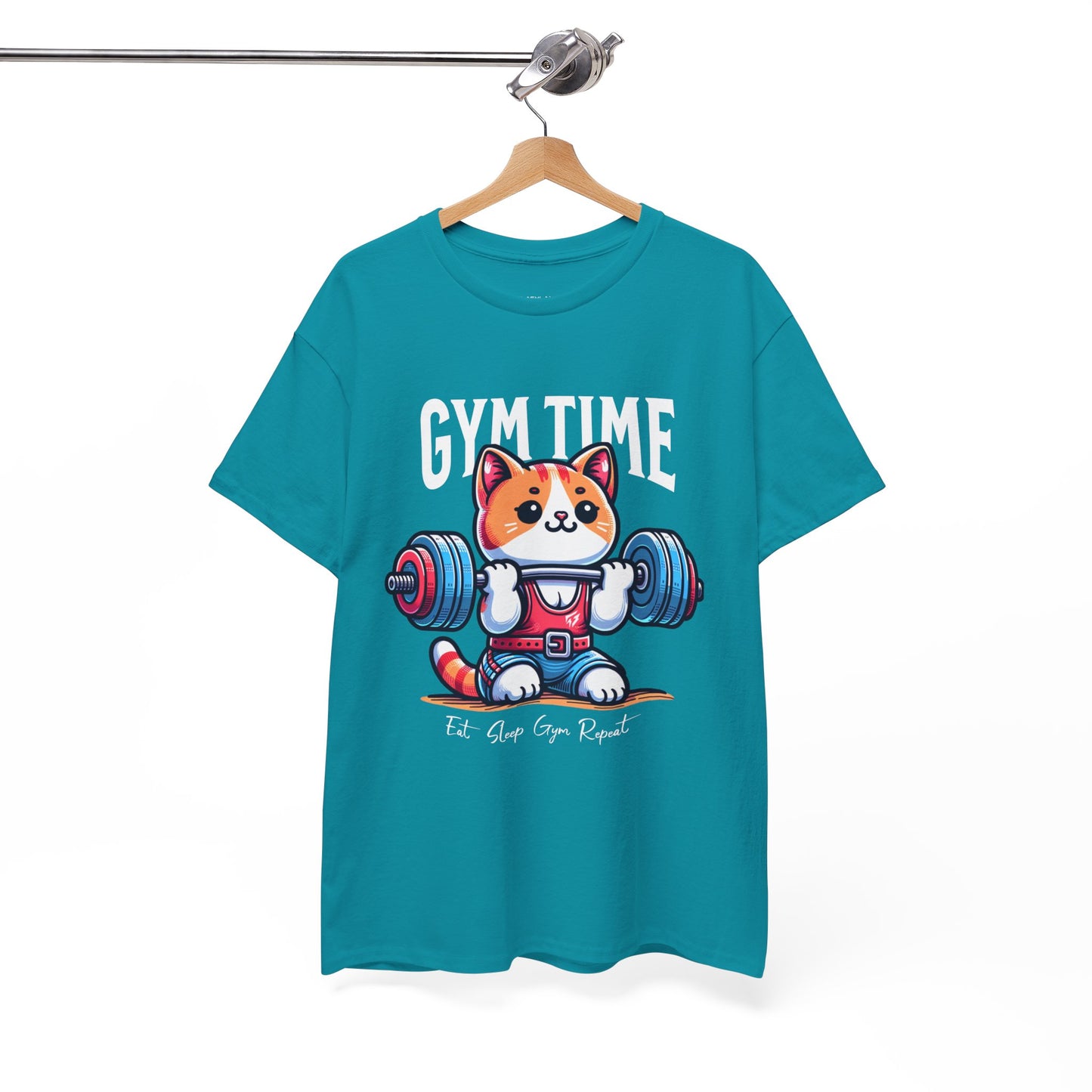 Cute Cat Gym Time Shirt Flashlander Graphic Tee