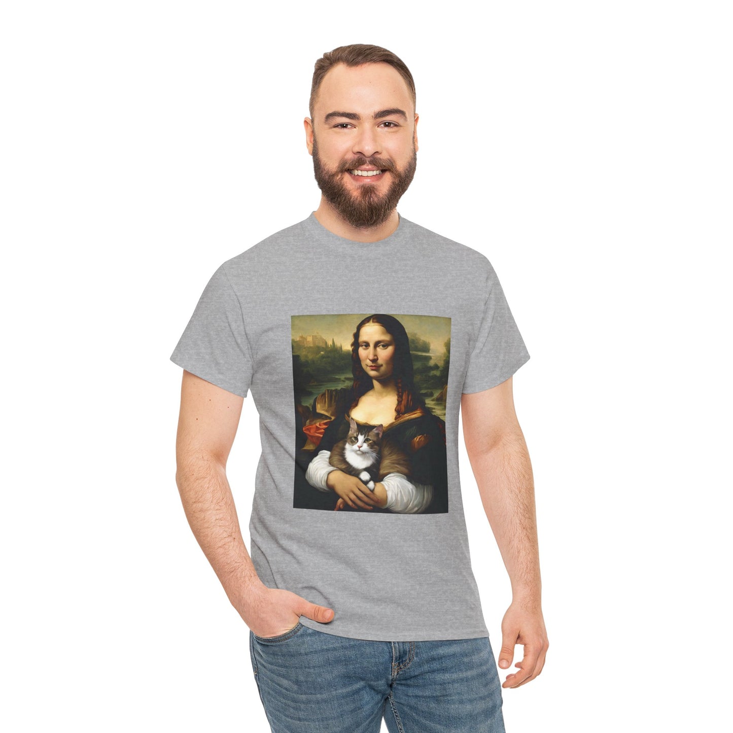 Mona Lisa with Cat - Flashlander Gym Shirt