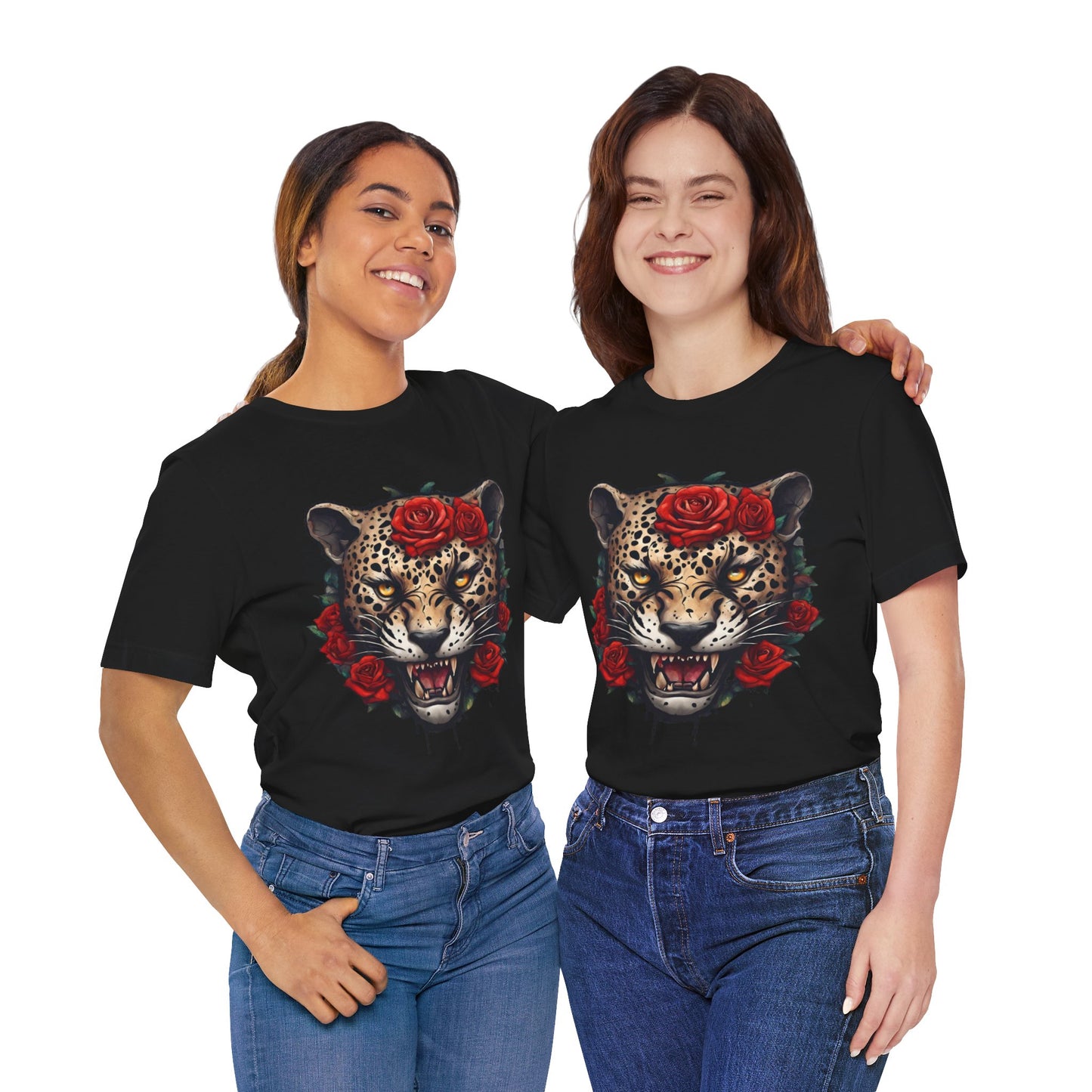 Jaguar Flames and Roses Graphic Tee Flashlander