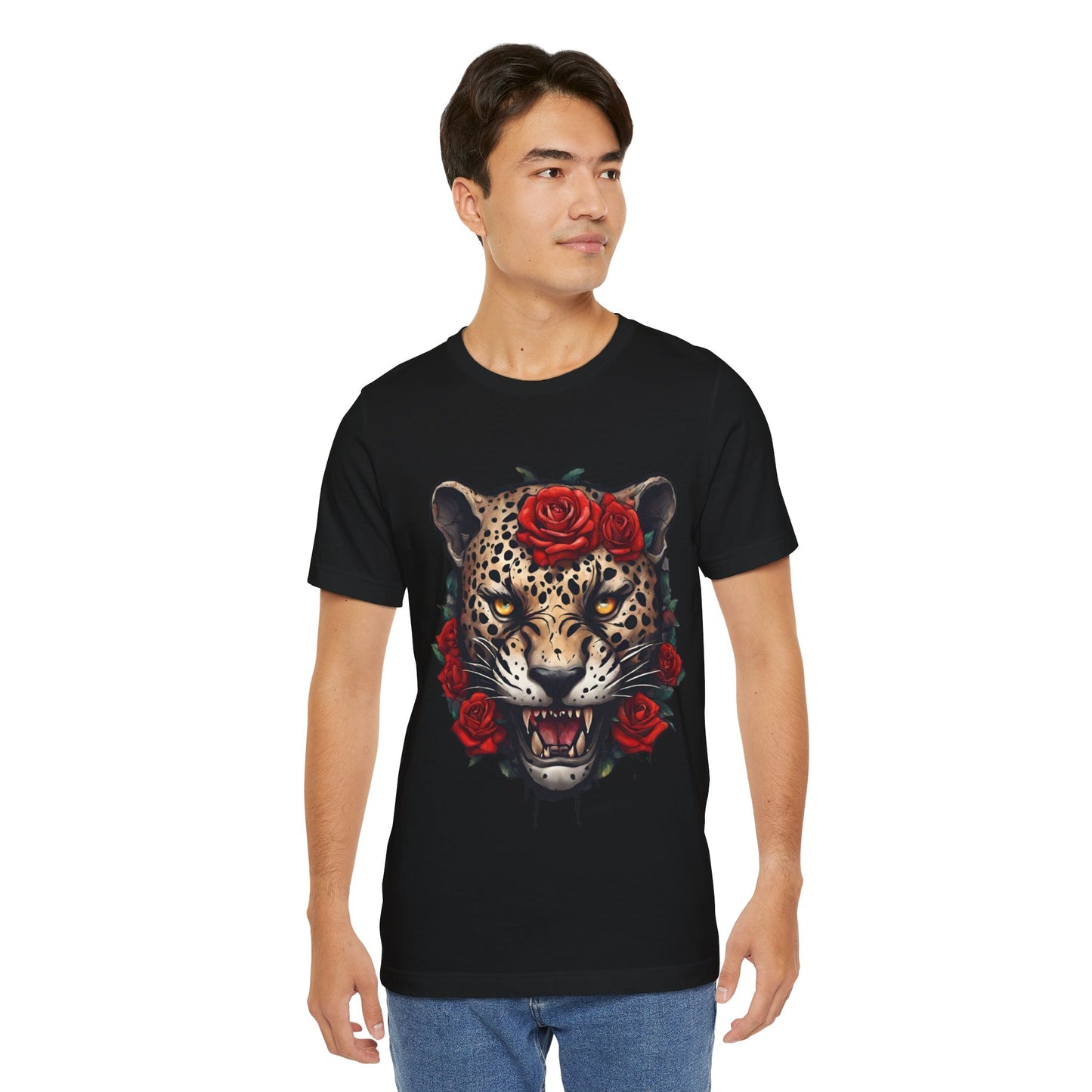 Jaguar Flames and Roses Graphic Tee Flashlander