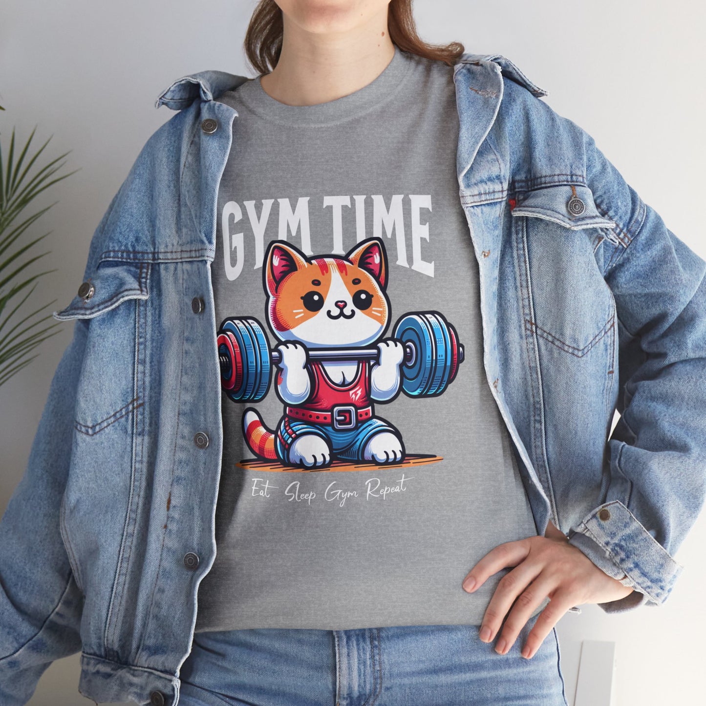 Cute Cat Gym Time Shirt Flashlander Graphic Tee