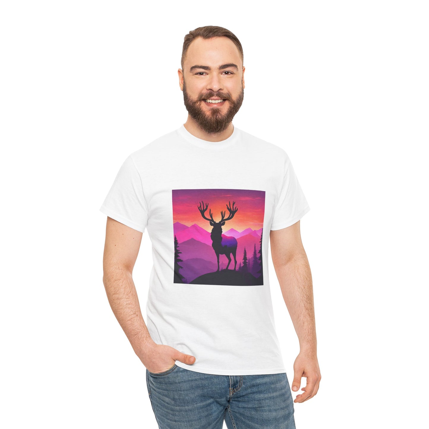 Deer Majestic Sunset Flashlander Gym Shirt