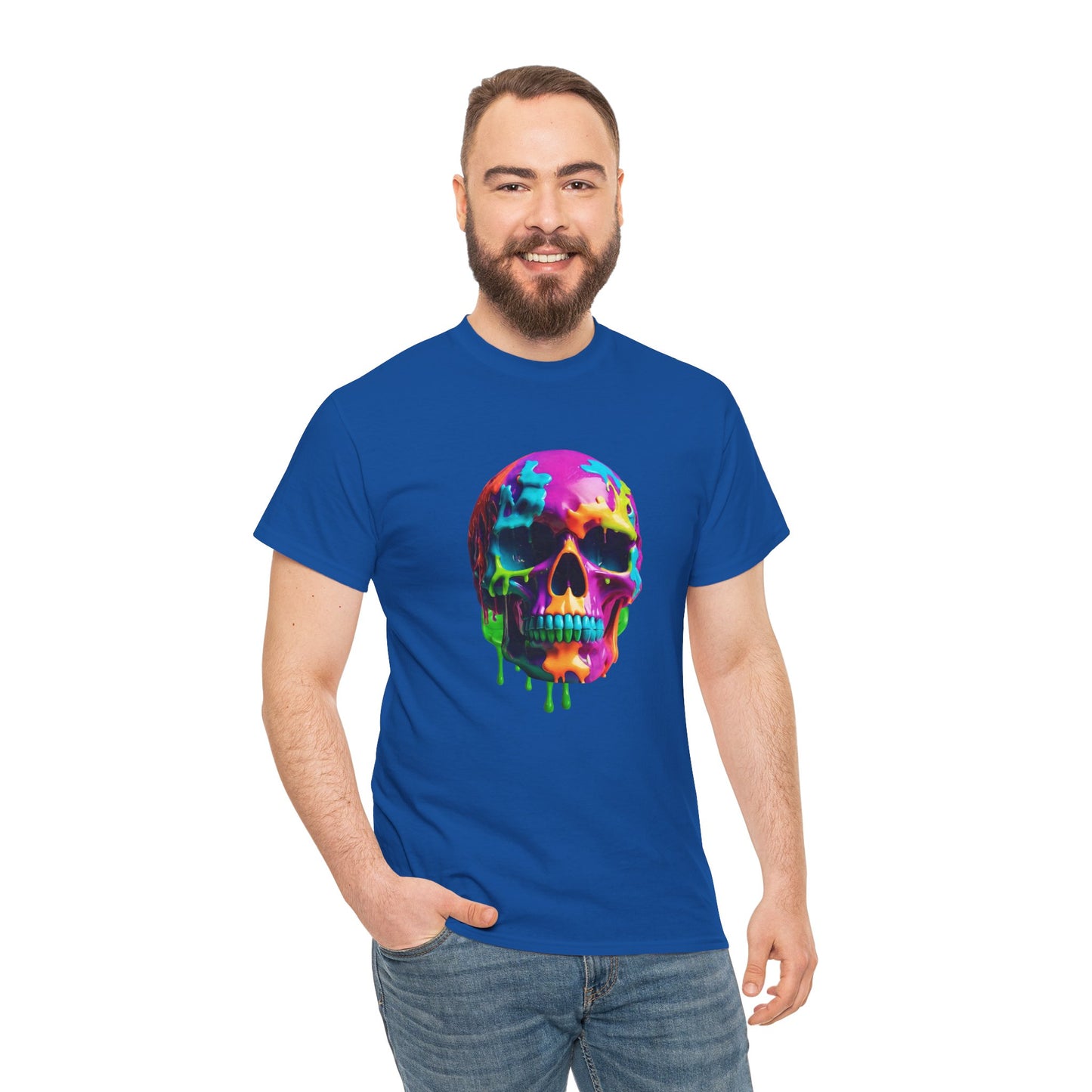 Camiseta con calavera de fusión de neón Flashlander