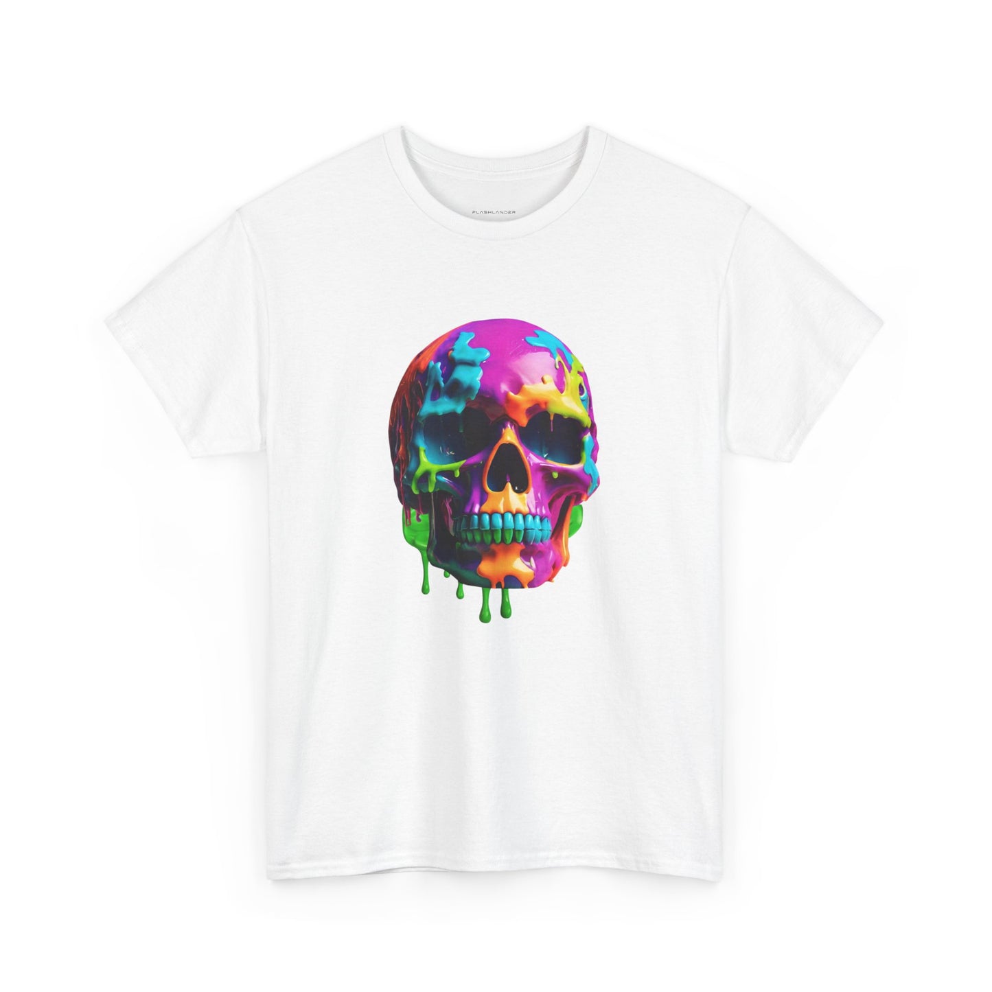 Camiseta con calavera de fusión de neón Flashlander