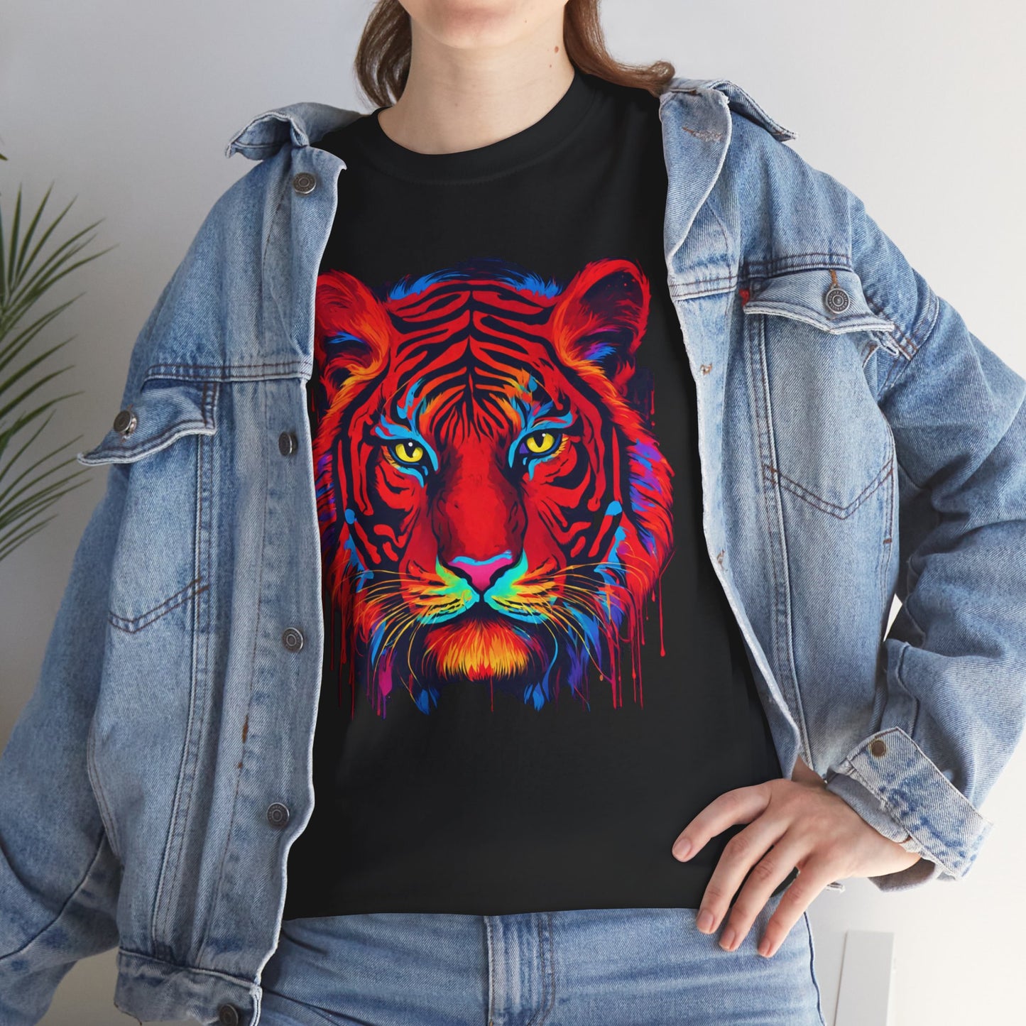 Majestuosa camiseta de Flashlander con diseño pop art de tigre rojo