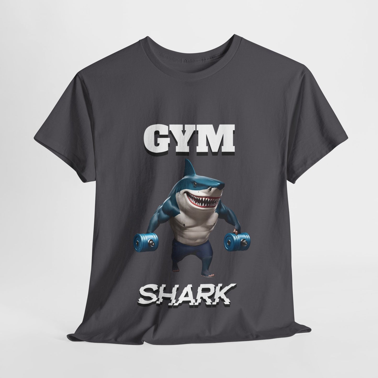 Gym Shark Performance Shirt Flashlander Cotton Unisex Charcoal Black Graphic Tee