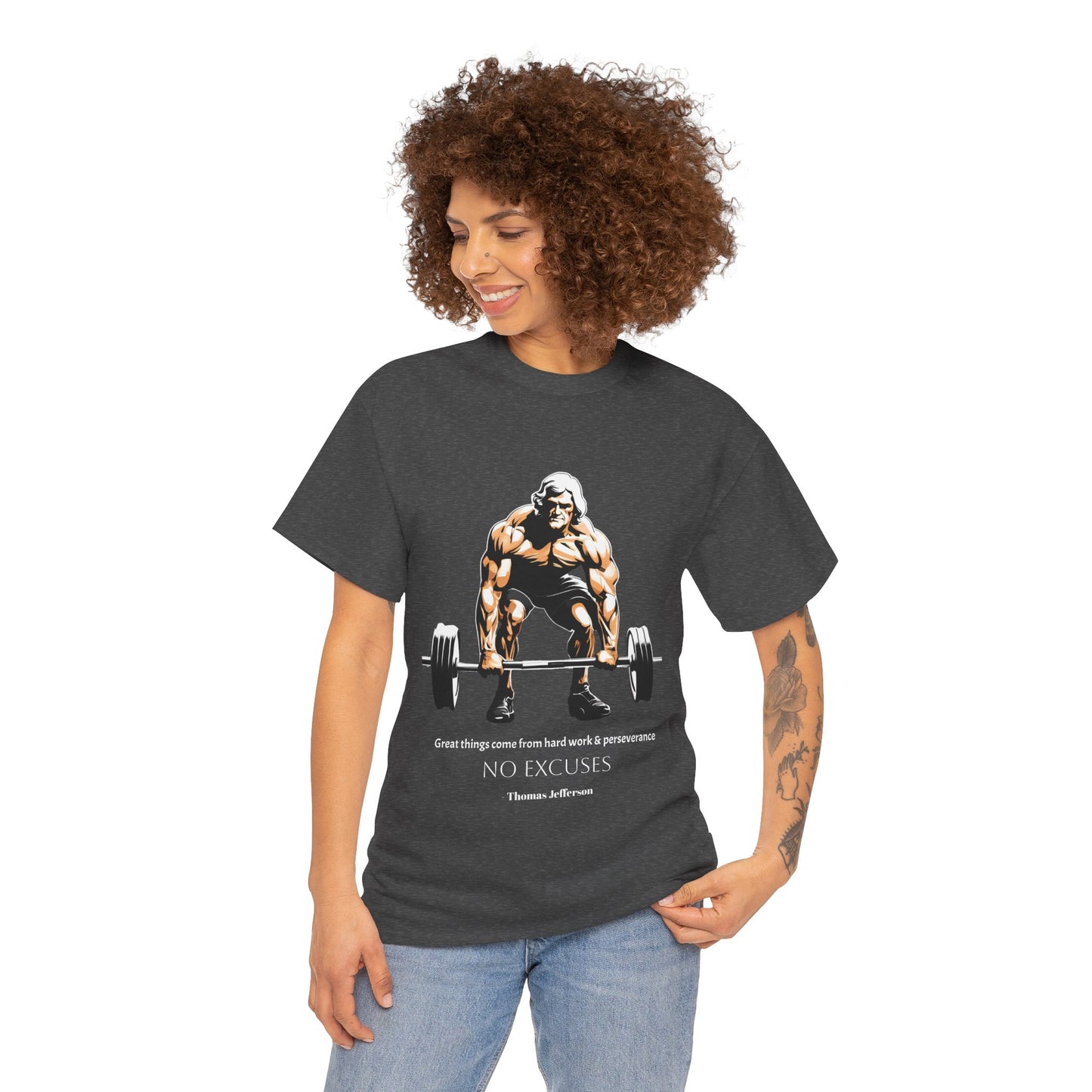 Thomas Jefferson Bodybuilder Shirt - Flashlander Great Things Come From Hard Work And Perseverance, No excuses Graphic Tee