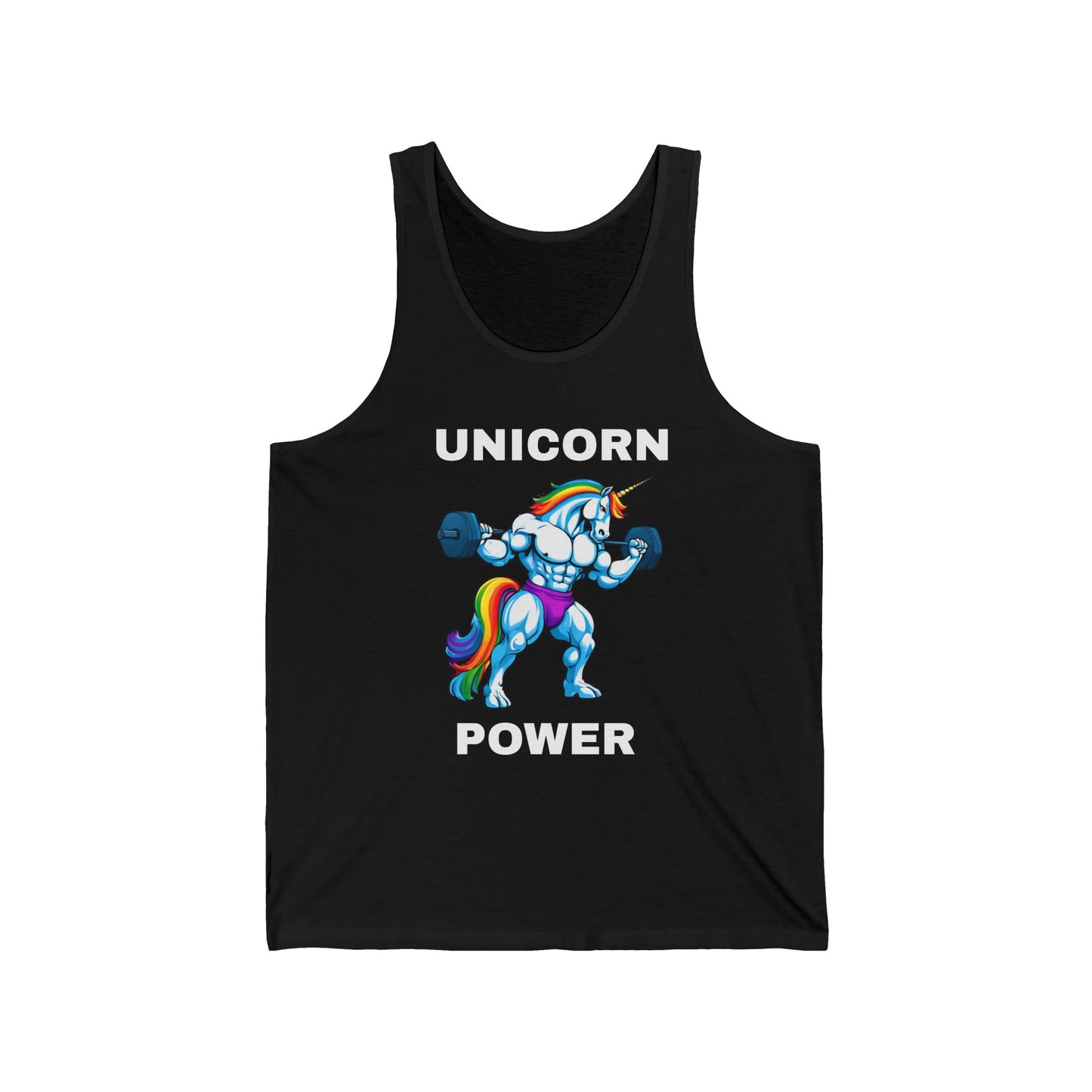 Muscular Unicorn Gym Scoop Bottom Cotton Unisex Jersey Tank