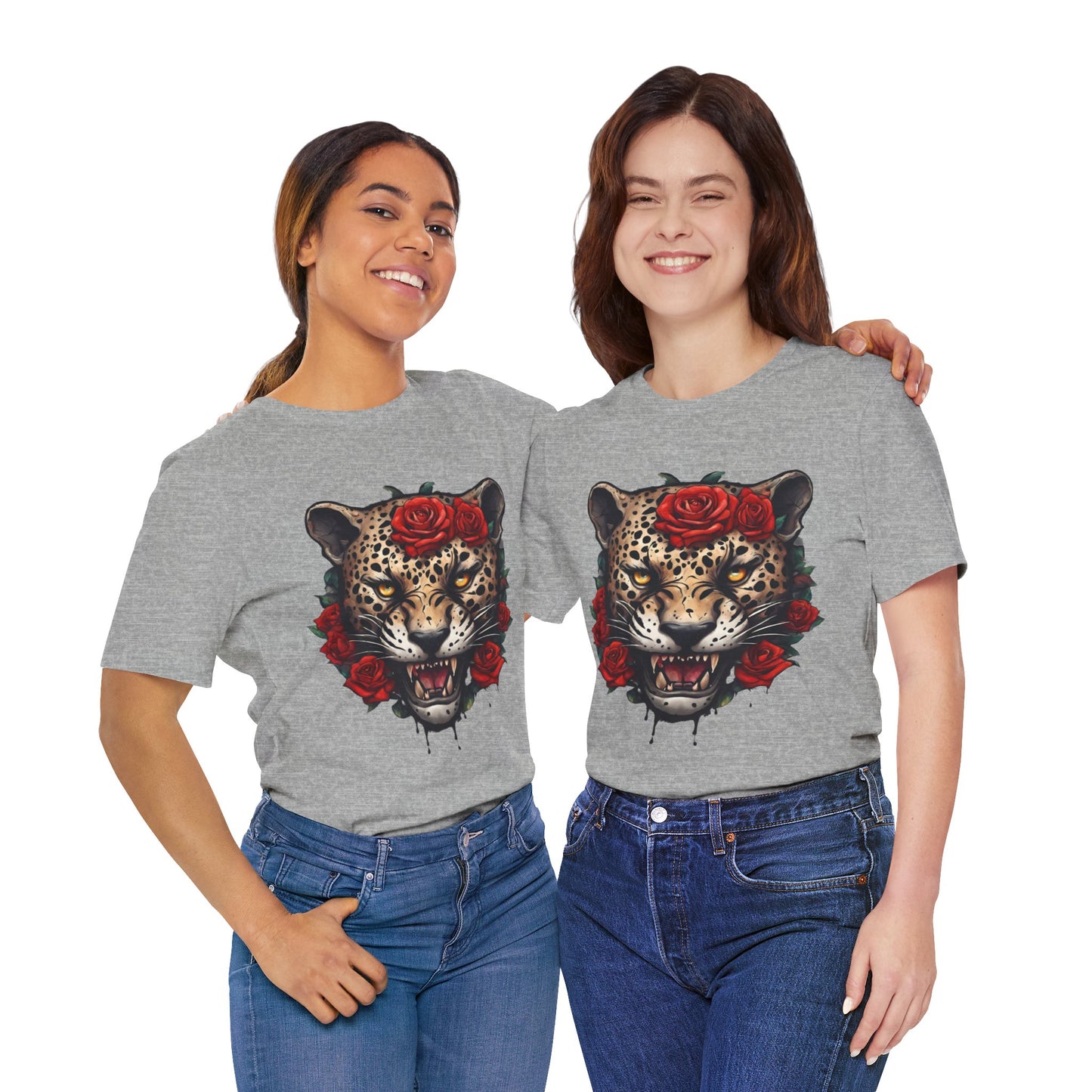 Jaguar Flames and Roses Graphic Tee Flashlander