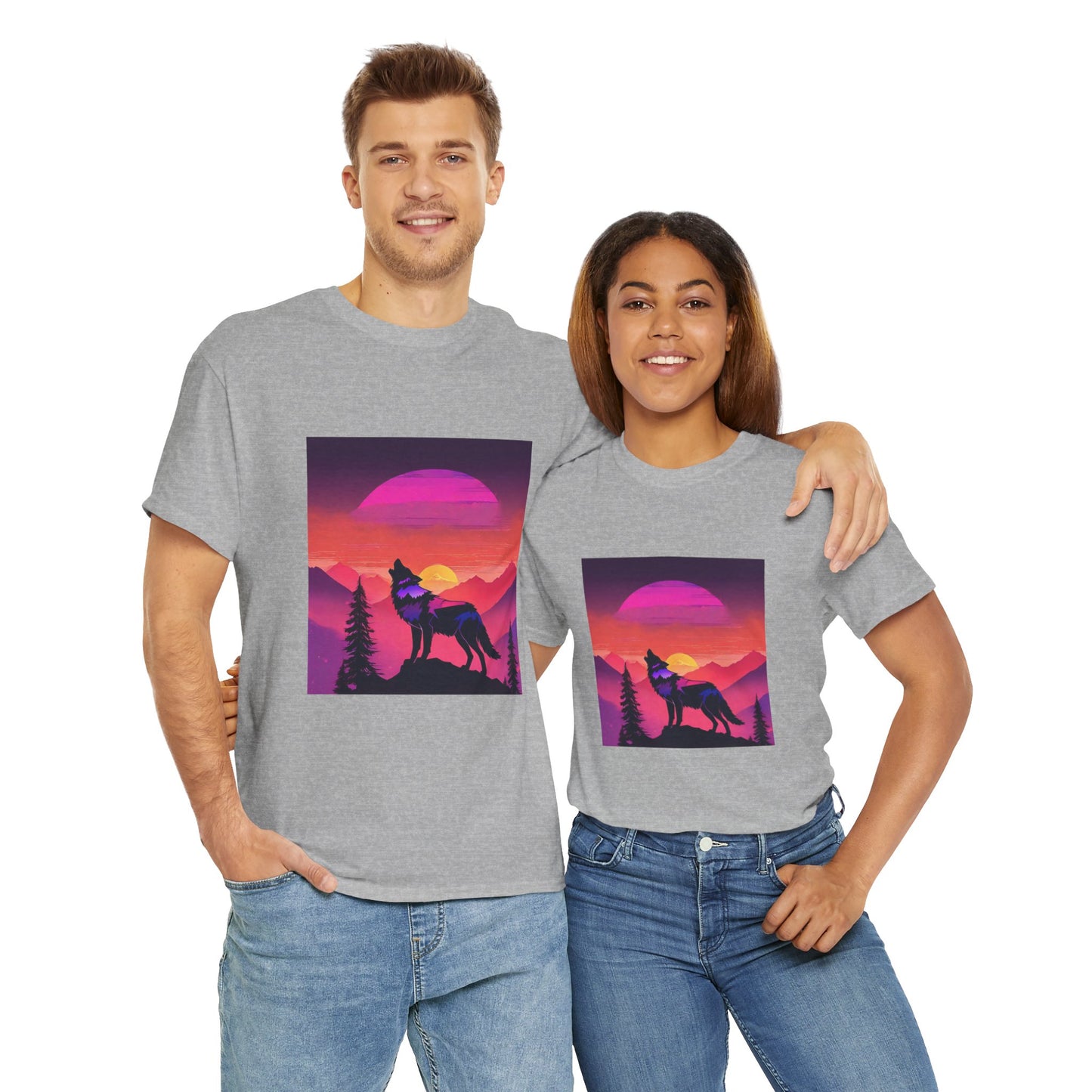 Wolf Majestic Sunset Gaphic Tee Flashlander