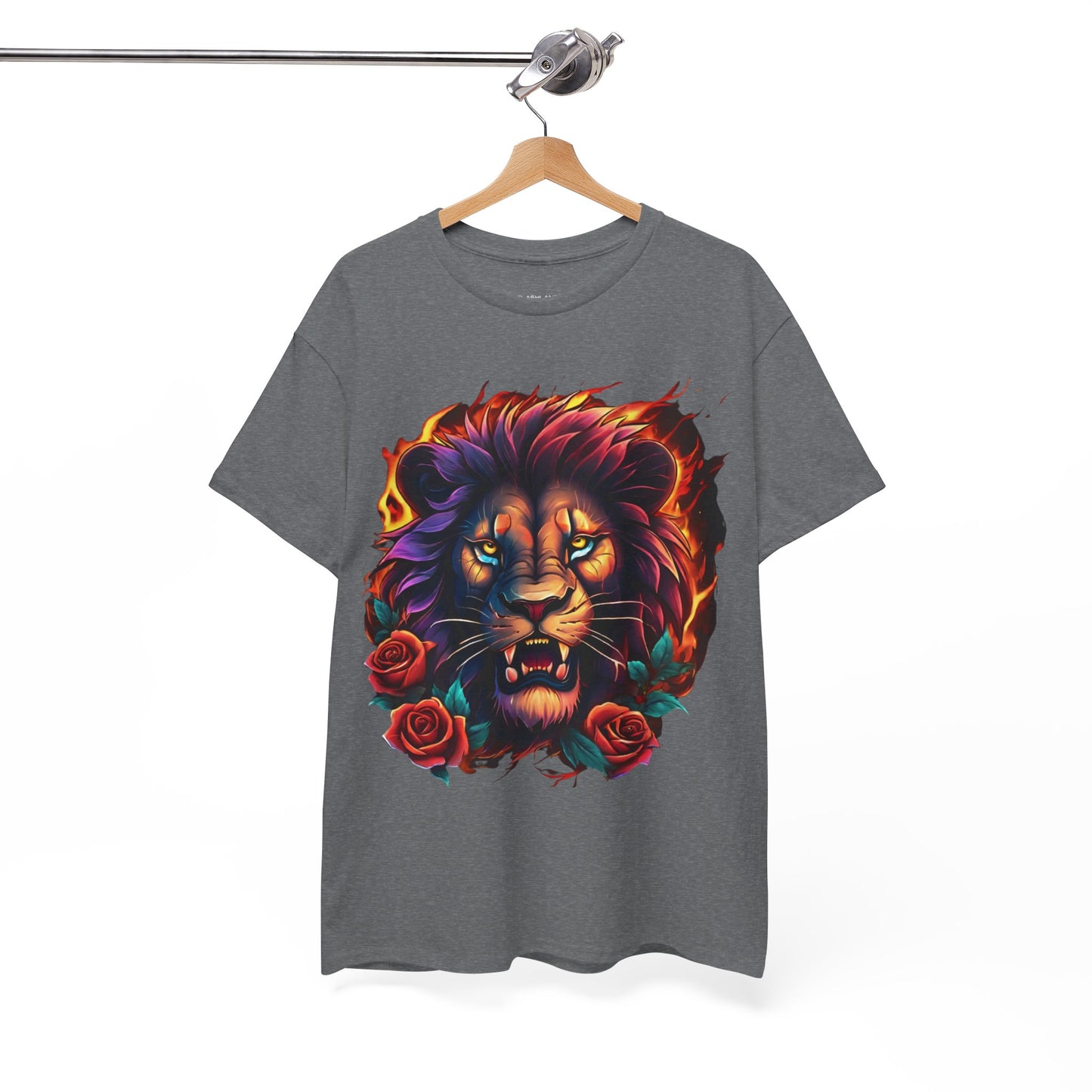 Lion Flames and Roses T-Shirt Flashlander