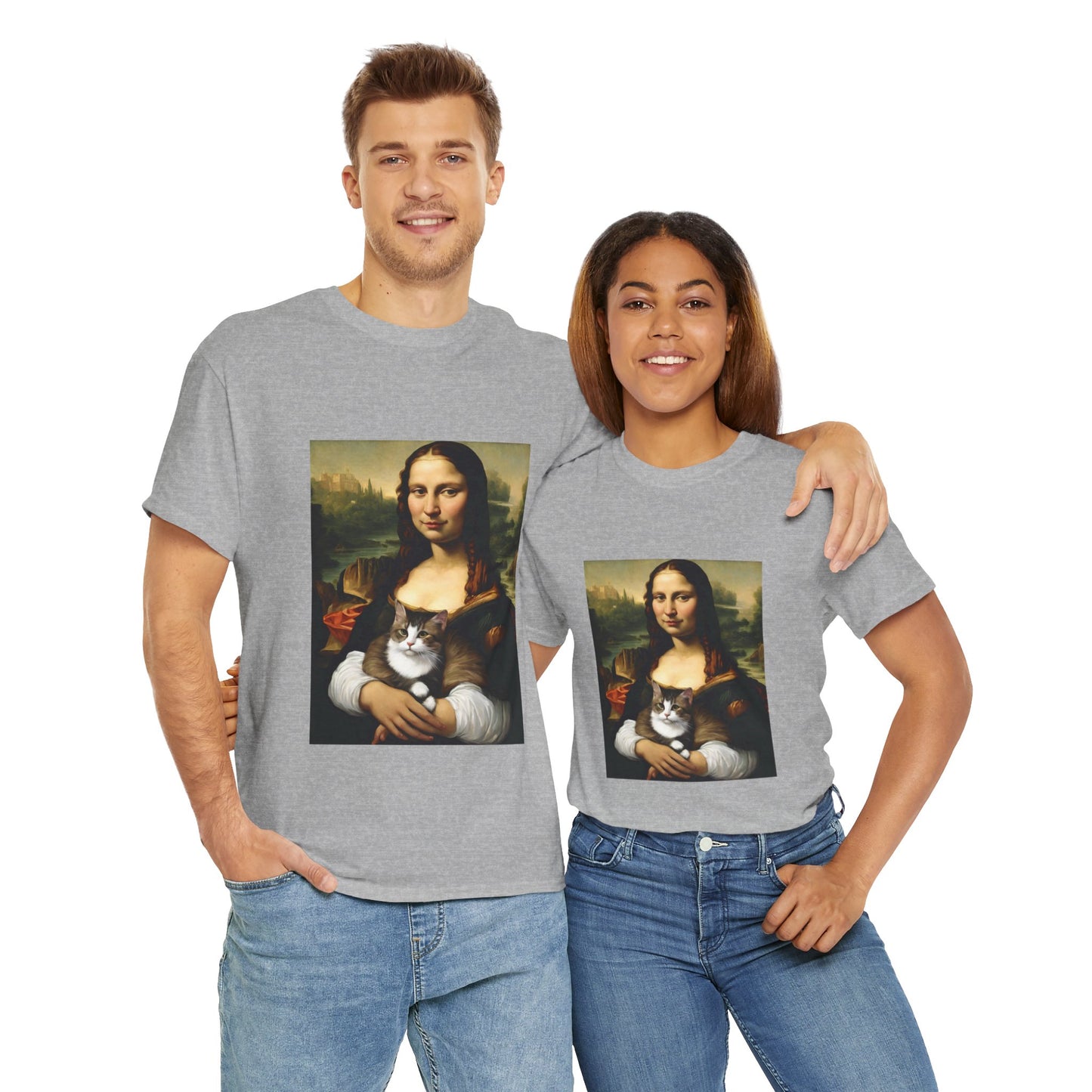 Mona Lisa with Cat - Flashlander Gym Shirt