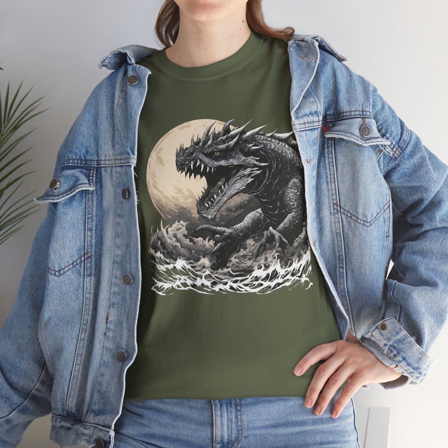 T-shirt de sport Flashlander, le monstre marin Kraken émerge, menace au clair de lune