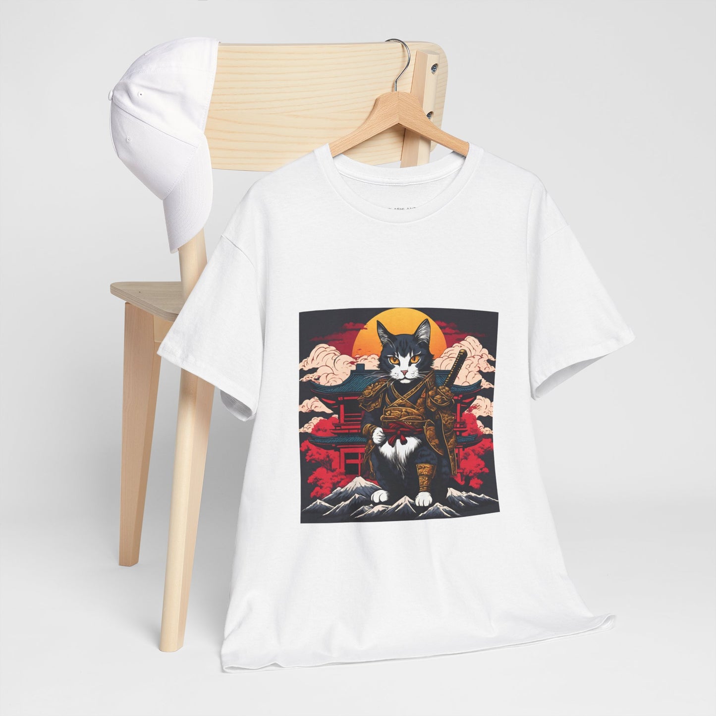 Samurai Cat Cartoon Anime - Flashlander Gym Shirt