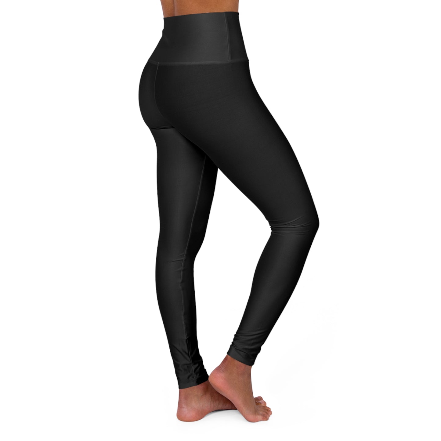 Mallas de yoga de cintura alta Zen de Flashlander Sportswear en color negro (AOP)