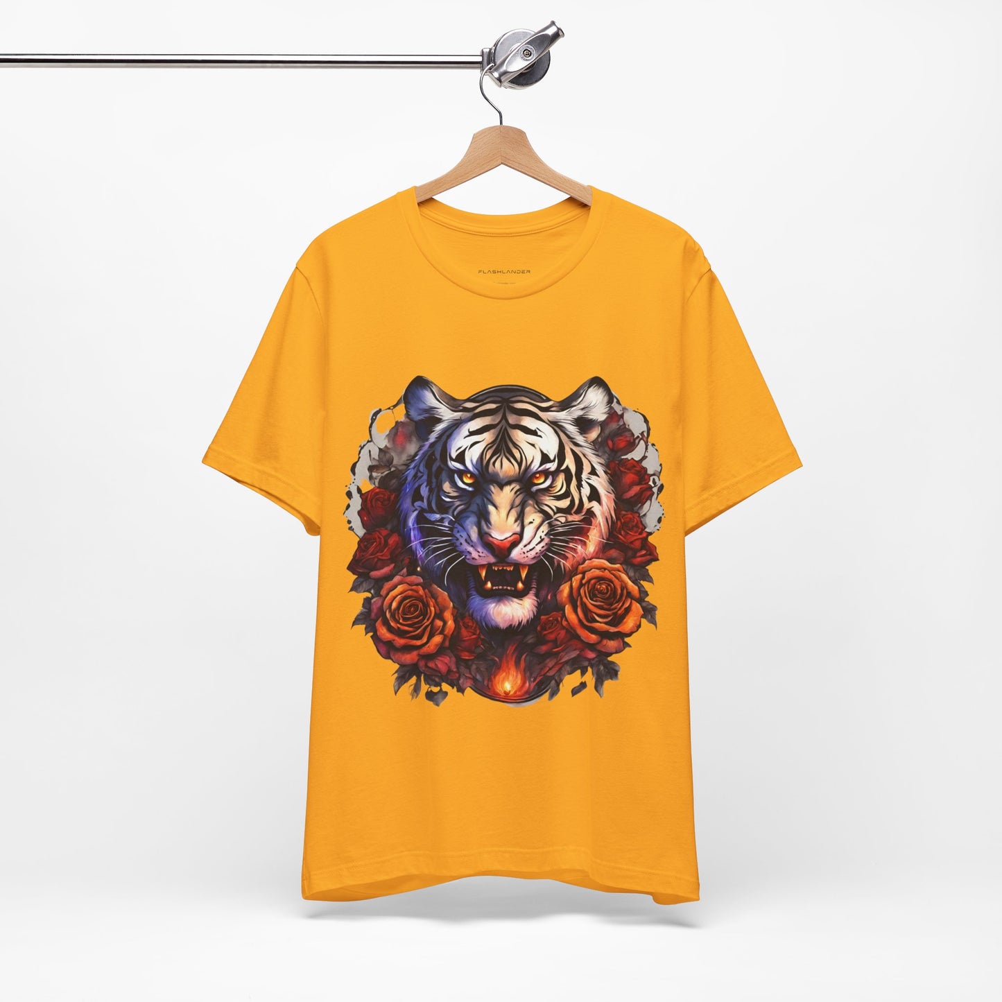 White Tiger Flames Flashlander Gym Shirt