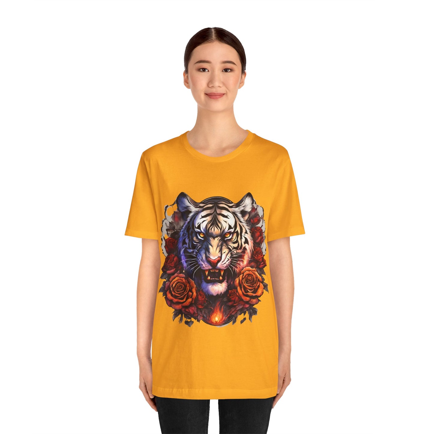 White Tiger Flames Flashlander Gym Shirt