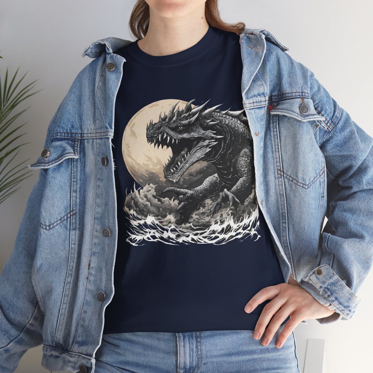 T-shirt de sport Flashlander, le monstre marin Kraken émerge, menace au clair de lune