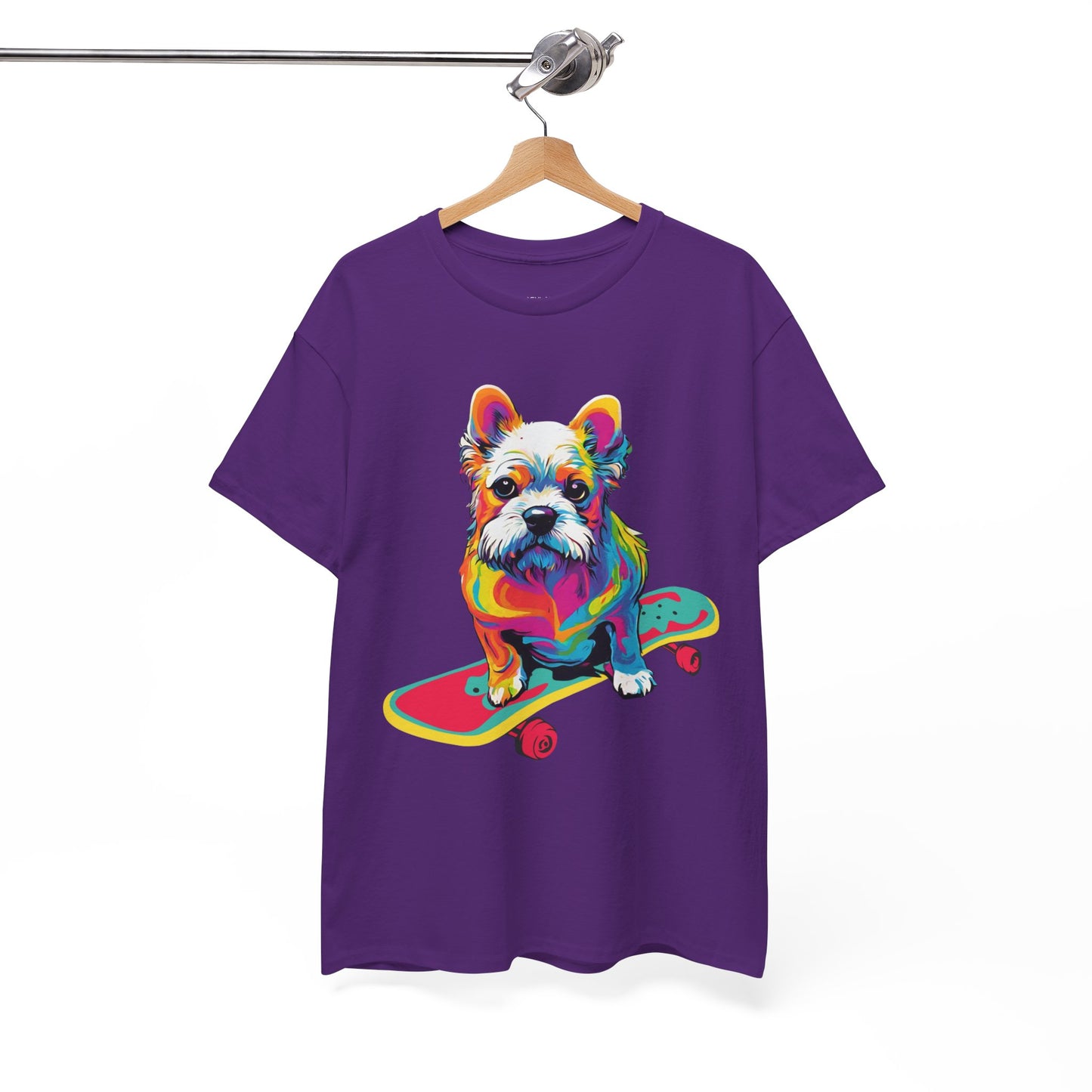 T-shirt de sport Flashlander avec chien skateboardant Pop Art